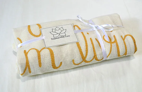 Custom Message 100% Cotton Gauze Ivory / Cream Scarf (Made to Order)