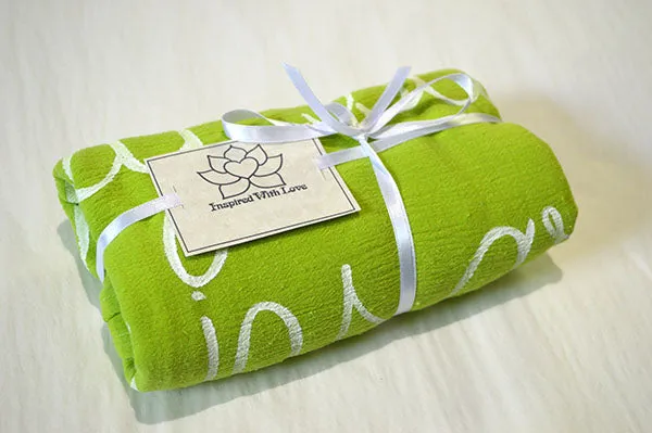 Custom Message 100% Cotton Gauze Lime Green Shawl (Made to Order)