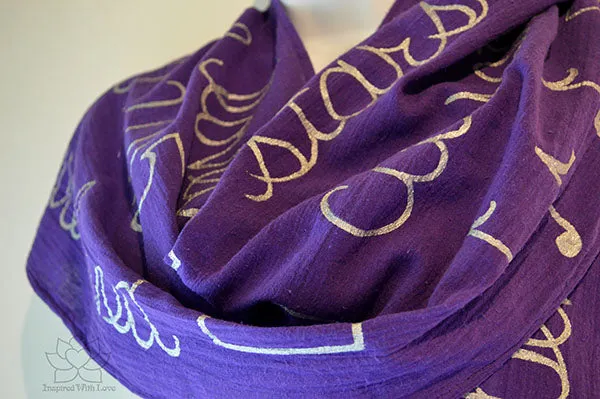 Custom Message 100% Cotton Gauze Purple Shawl (Made to Order)