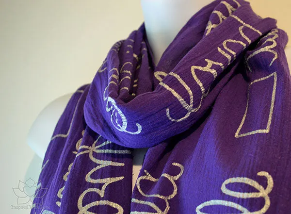 Custom Message 100% Cotton Gauze Purple Shawl (Made to Order)