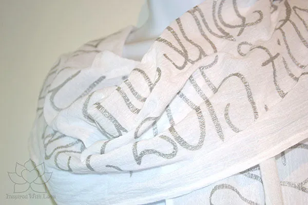 Custom Message 100% Cotton Gauze White Scarf (Made to Order)