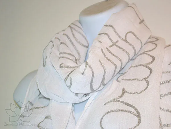 Custom Message 100% Cotton Gauze White Shawl (Made to Order)