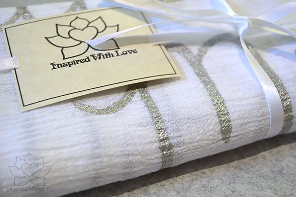 Custom Message 100% Cotton Gauze White Shawl (Made to Order)