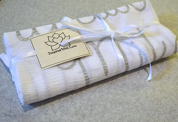 Custom Message 100% Cotton Gauze White Shawl (Made to Order)