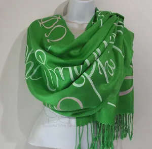 Custom Phi Phi Omega PPO Sorority Script Scarf - Made to Order