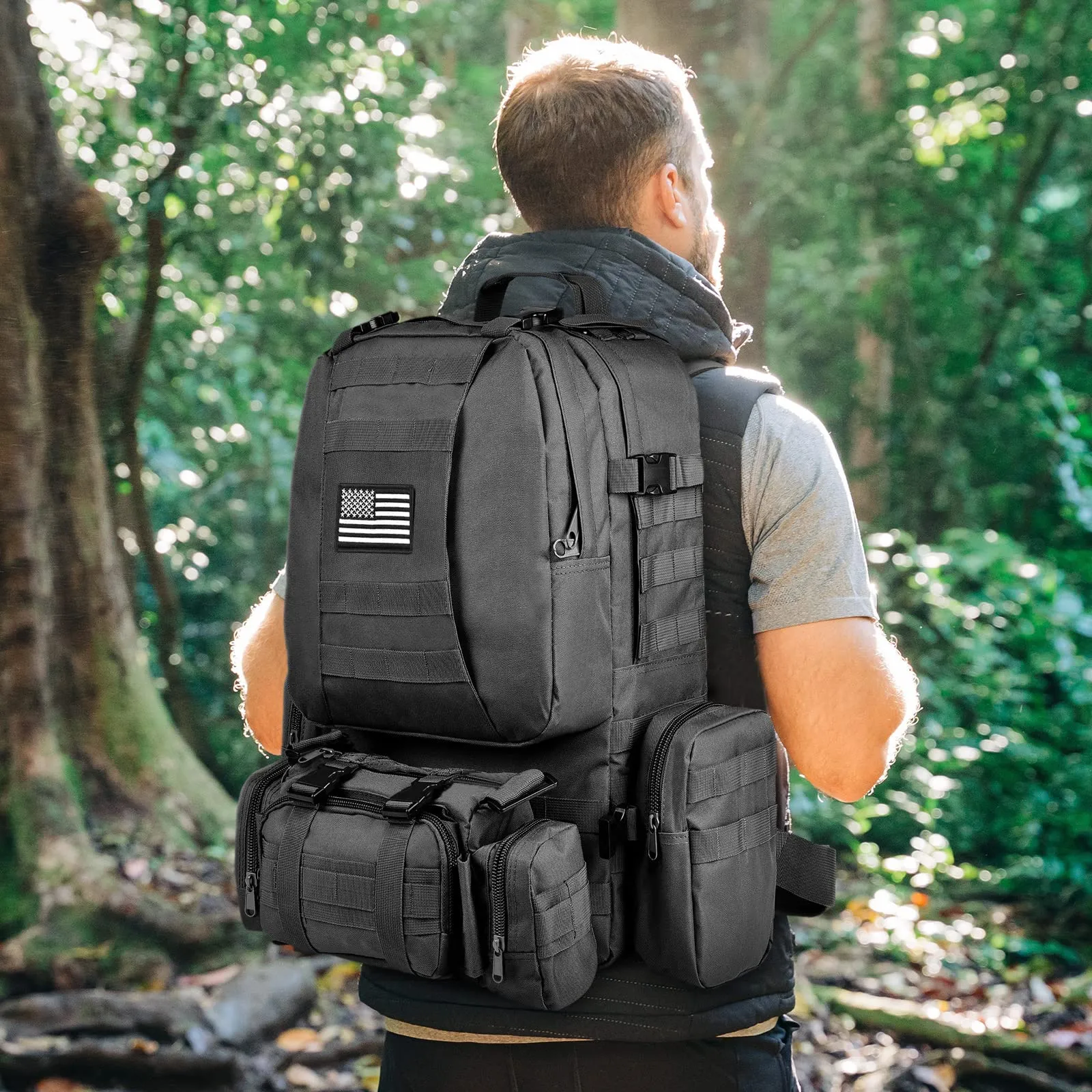 CVLIFE 60L Tactical Backpack, Military Assault Pack