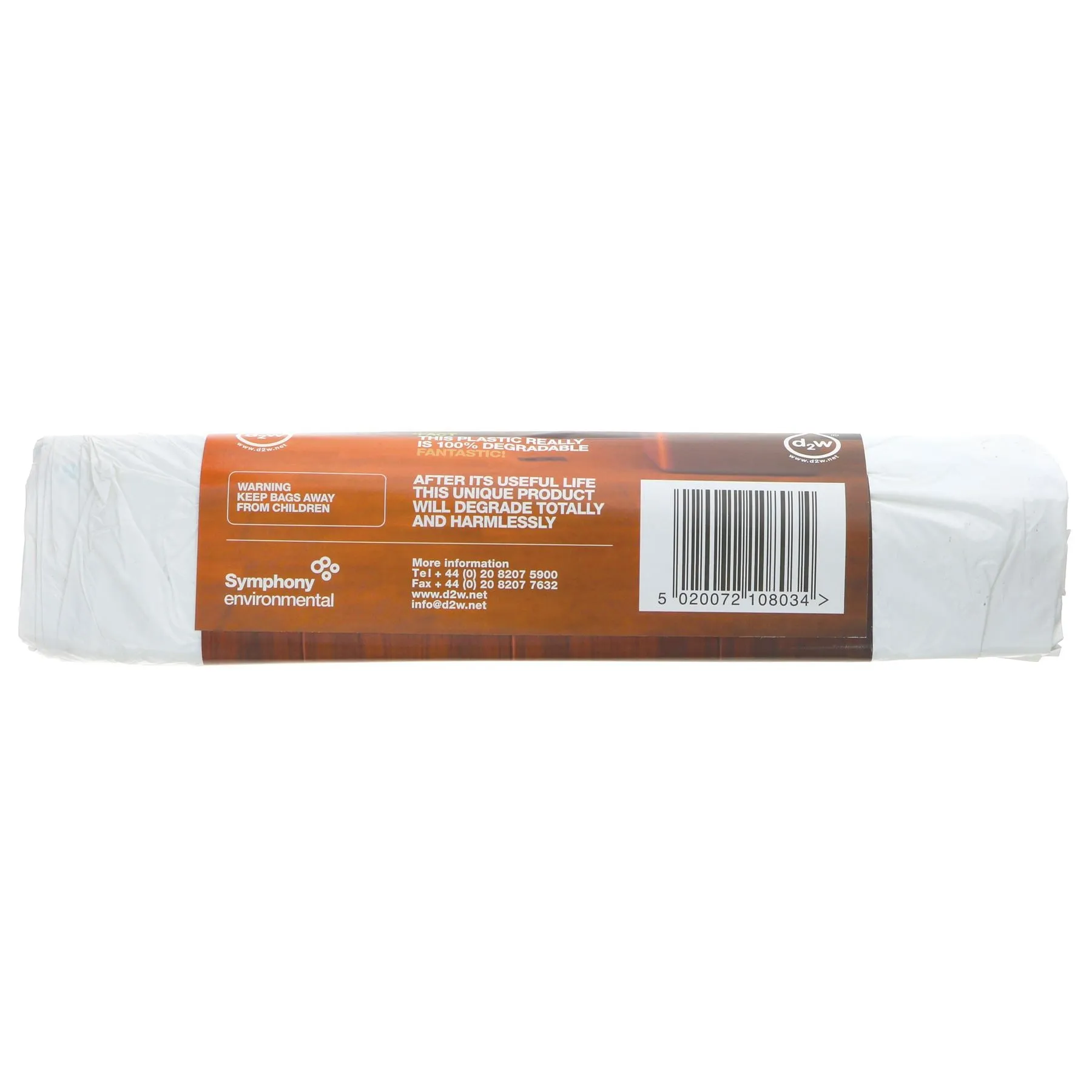 D2w | Swing Bin Liners 50L White - 100% Degradable, 59x76cm | 15 bag