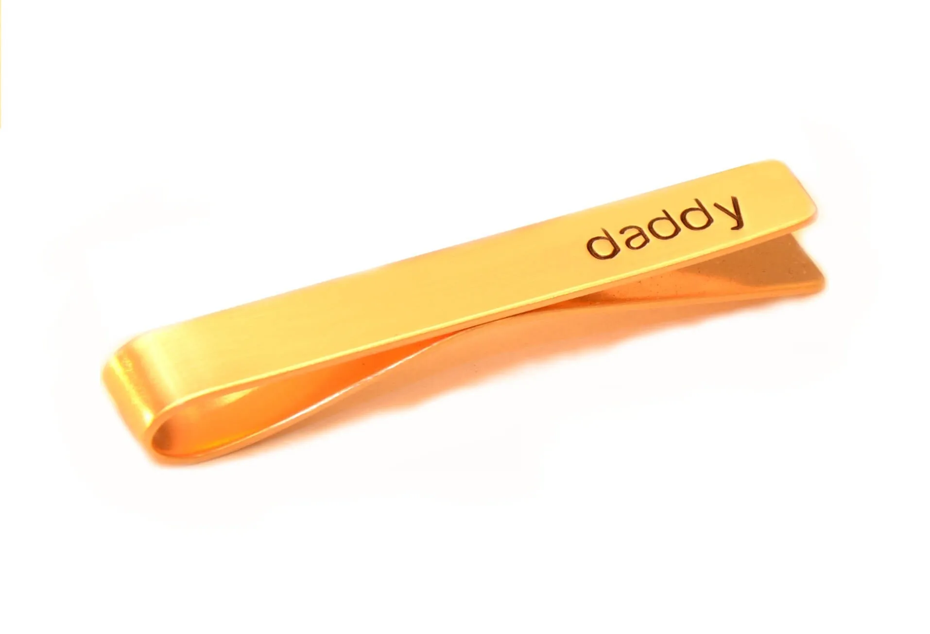 Daddy on a Tie Clip in Bronze with Personalized Messages for that Special Dad