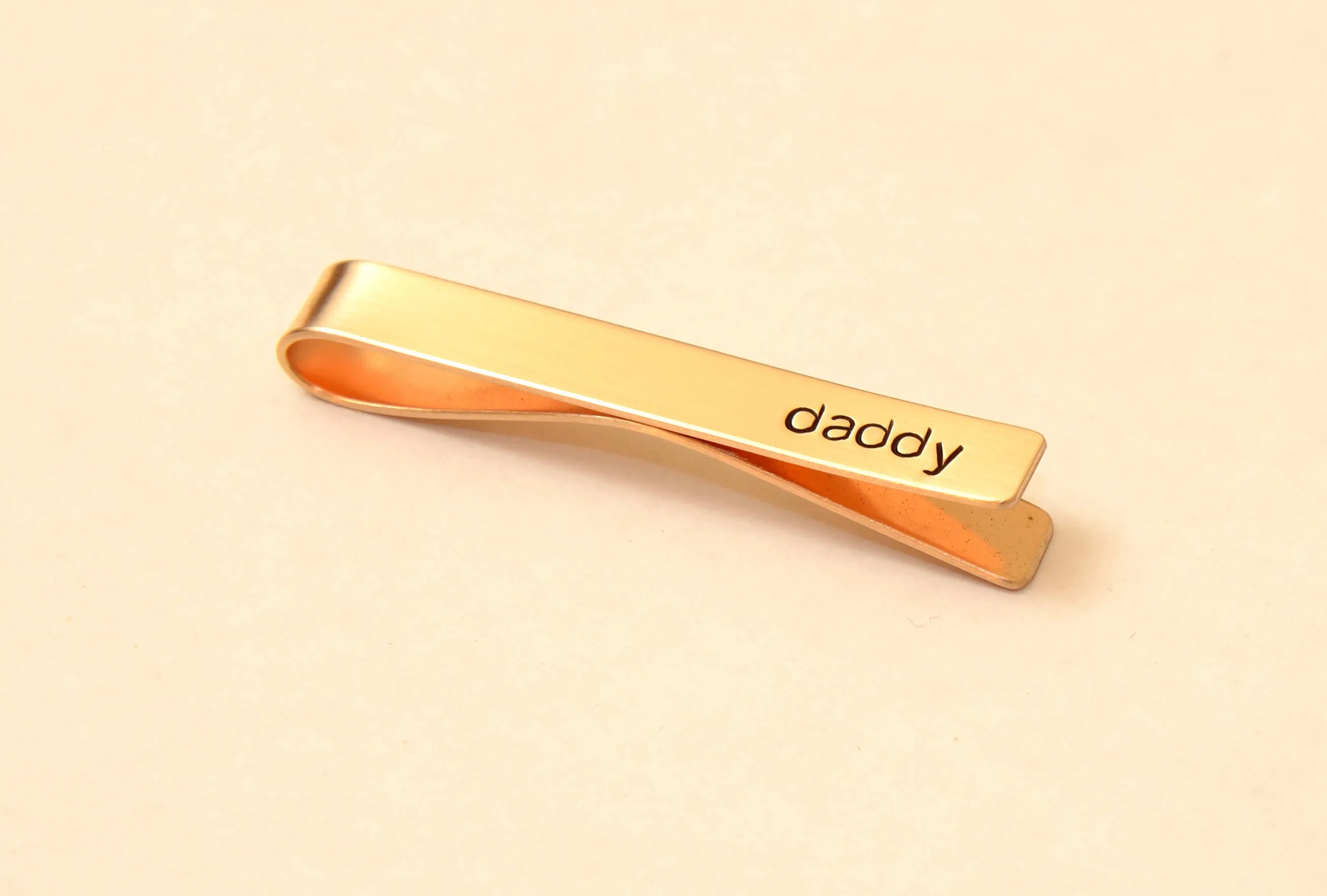 Daddy on a Tie Clip in Bronze with Personalized Messages for that Special Dad
