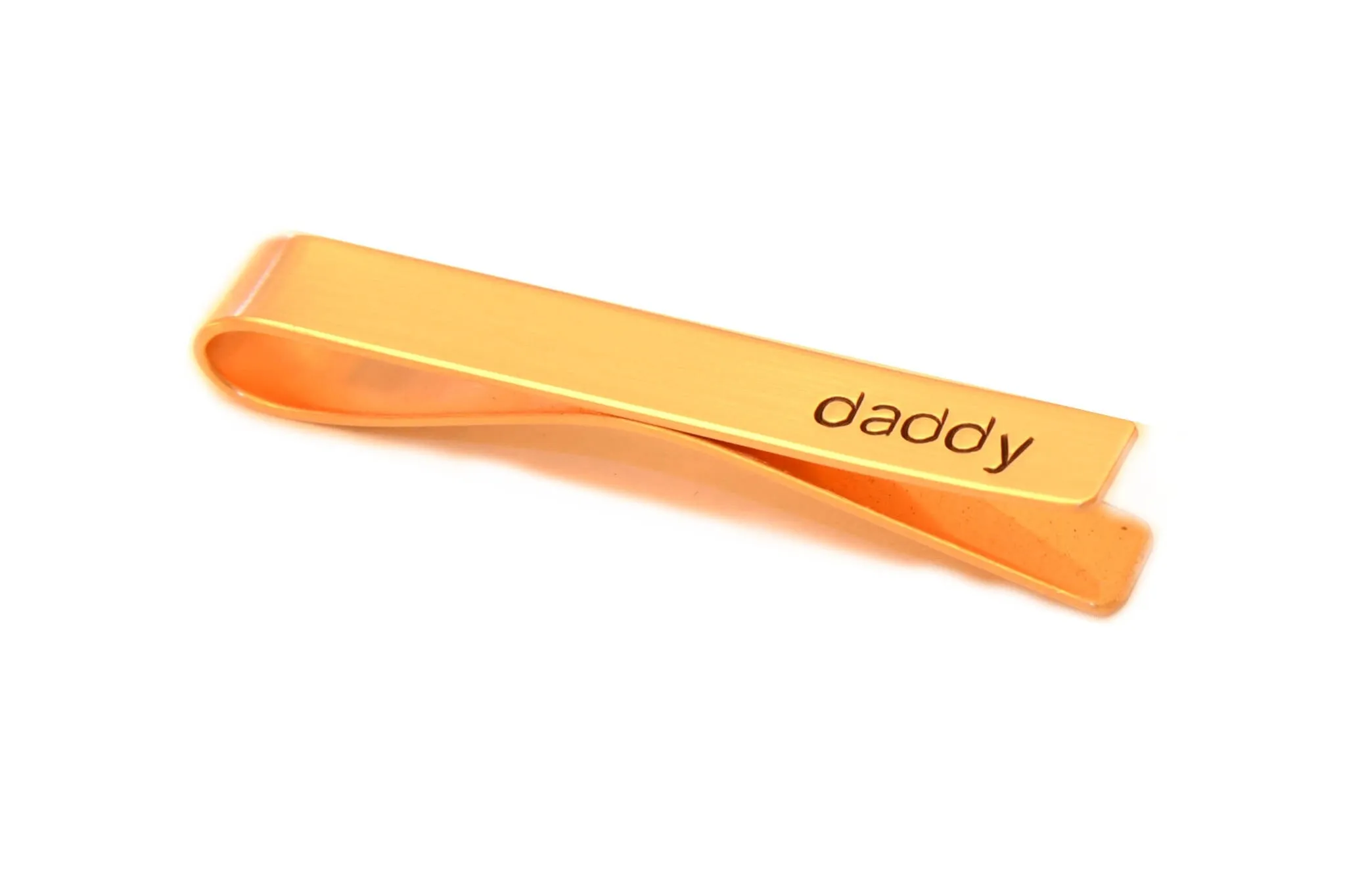 Daddy on a Tie Clip in Bronze with Personalized Messages for that Special Dad