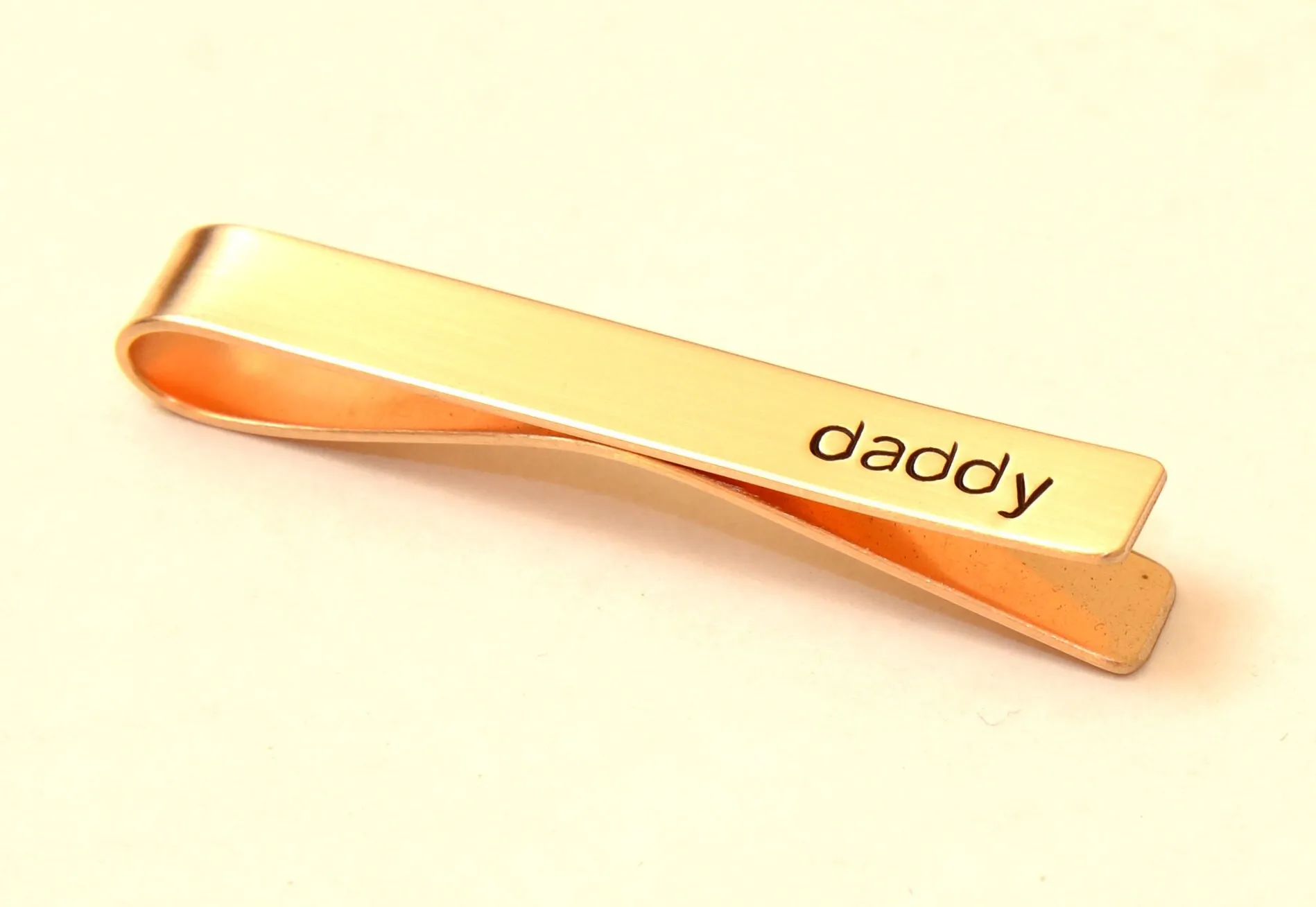 Daddy on a Tie Clip in Bronze with Personalized Messages for that Special Dad