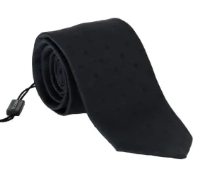 Dark Gray Silk Polka Dot Print Tie