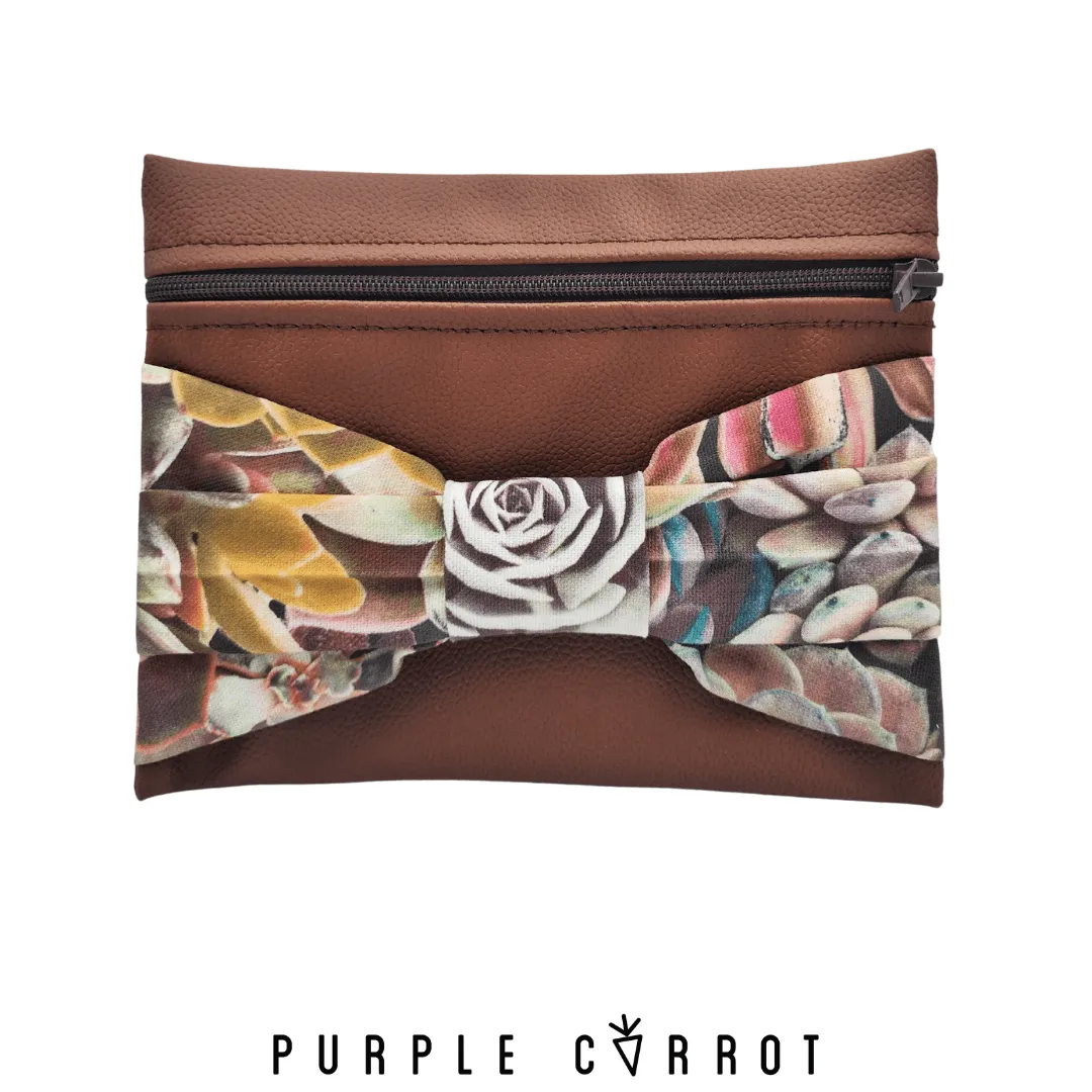 Desert Rose Bow Tie Zip Bag