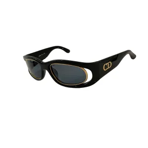 Dior Black Oversized Cutout Sunglasses