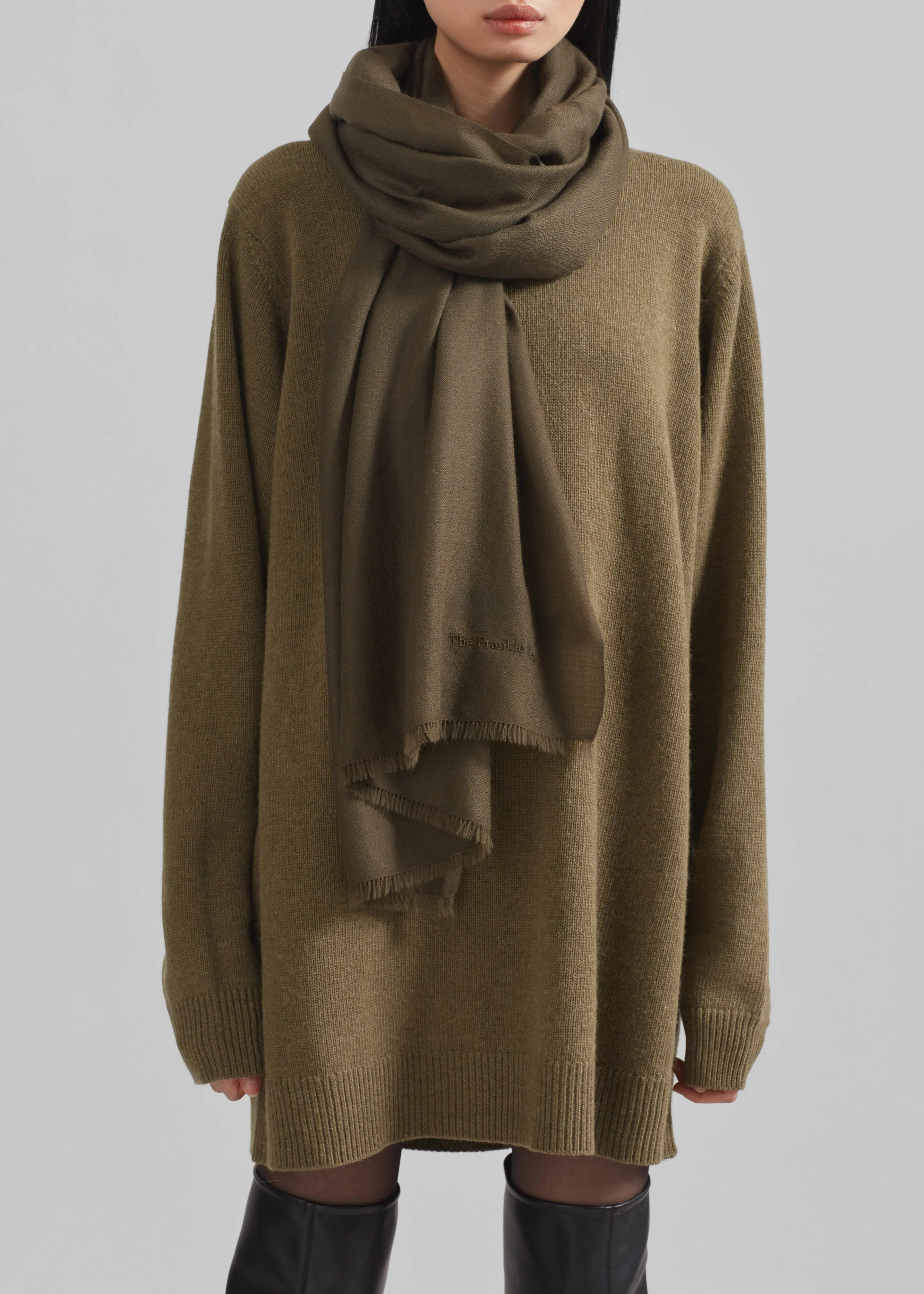 Dorset Cashmere Scarf - Khaki