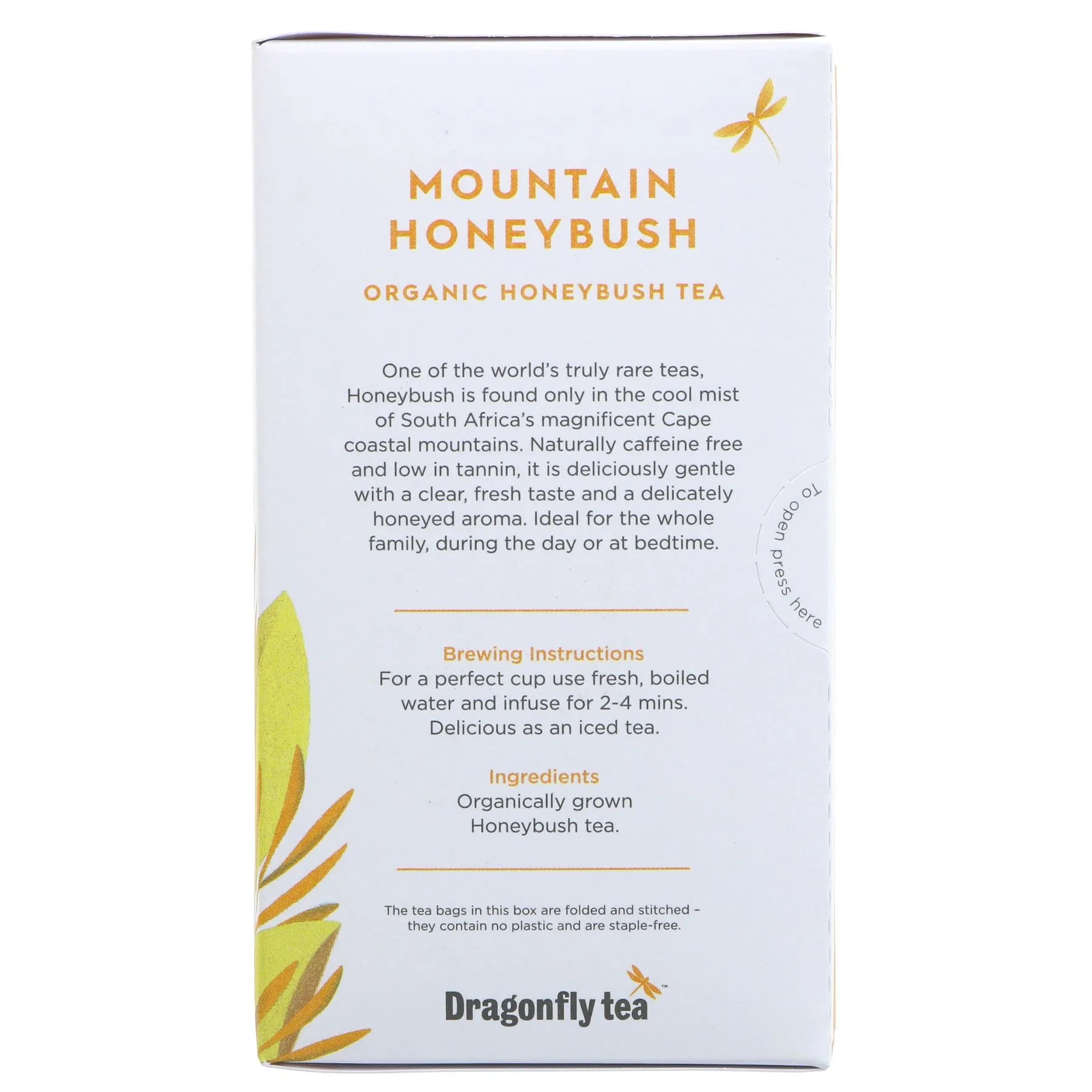 Dragonfly Tea | Mountain Honeybush Tea - Caffeine Free Tea | 20 bags