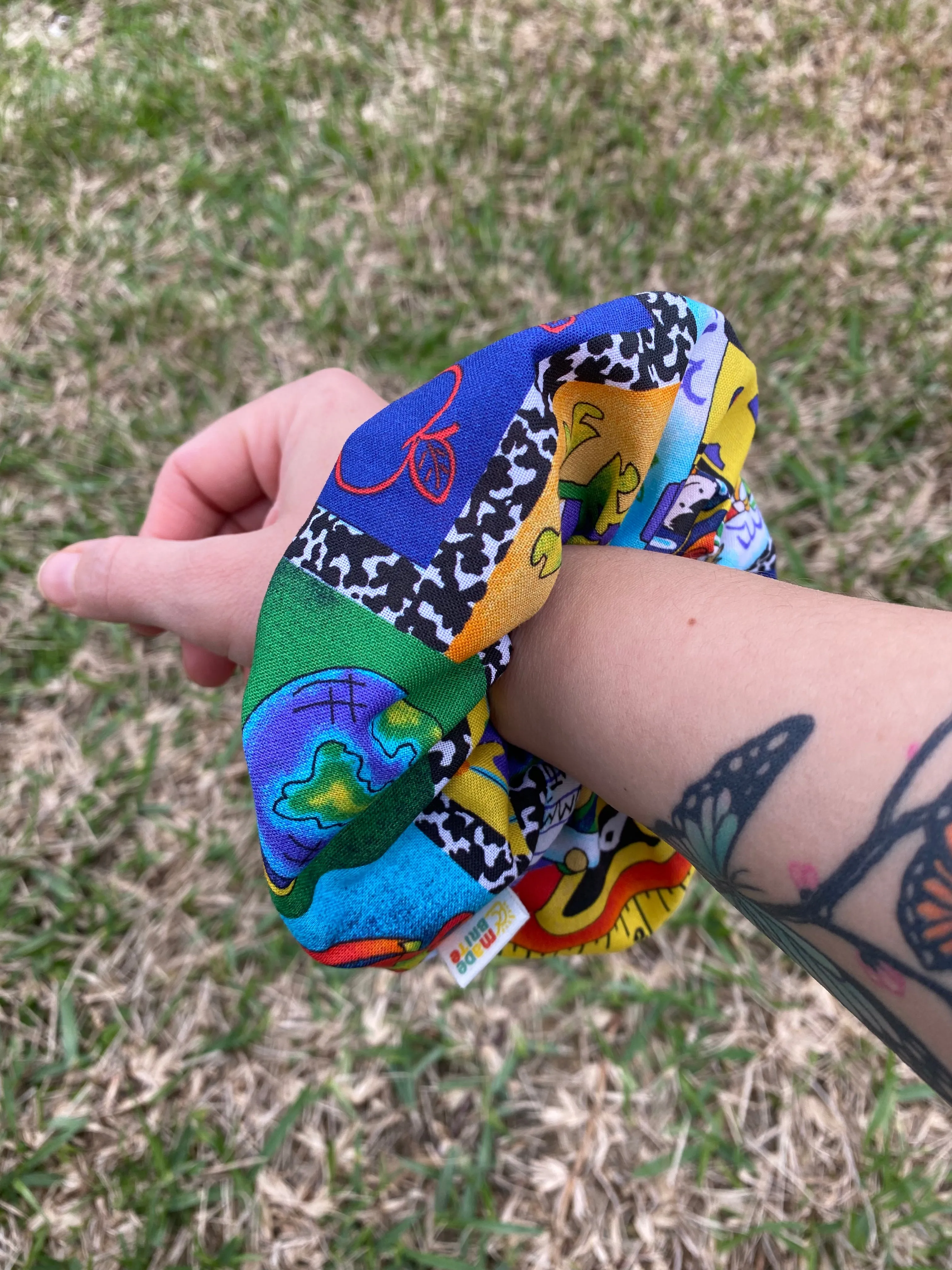 Elementary School Teacher Womens Girls Scrunchie Hair Tie Ponytail Accessories