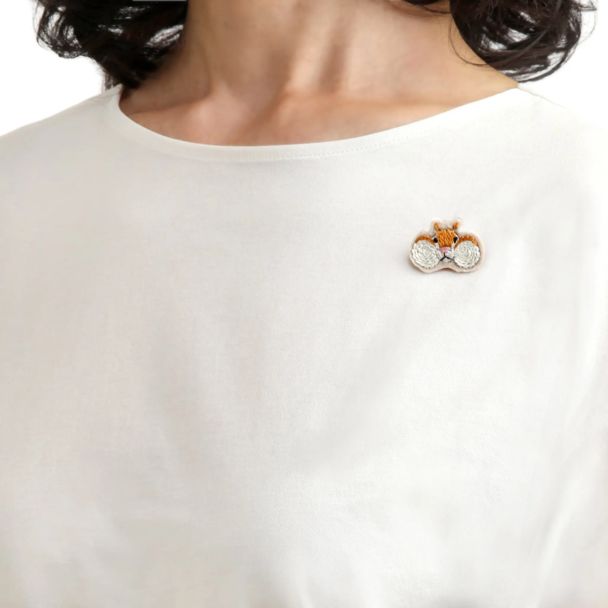 Embroidered Squirrel Brooch