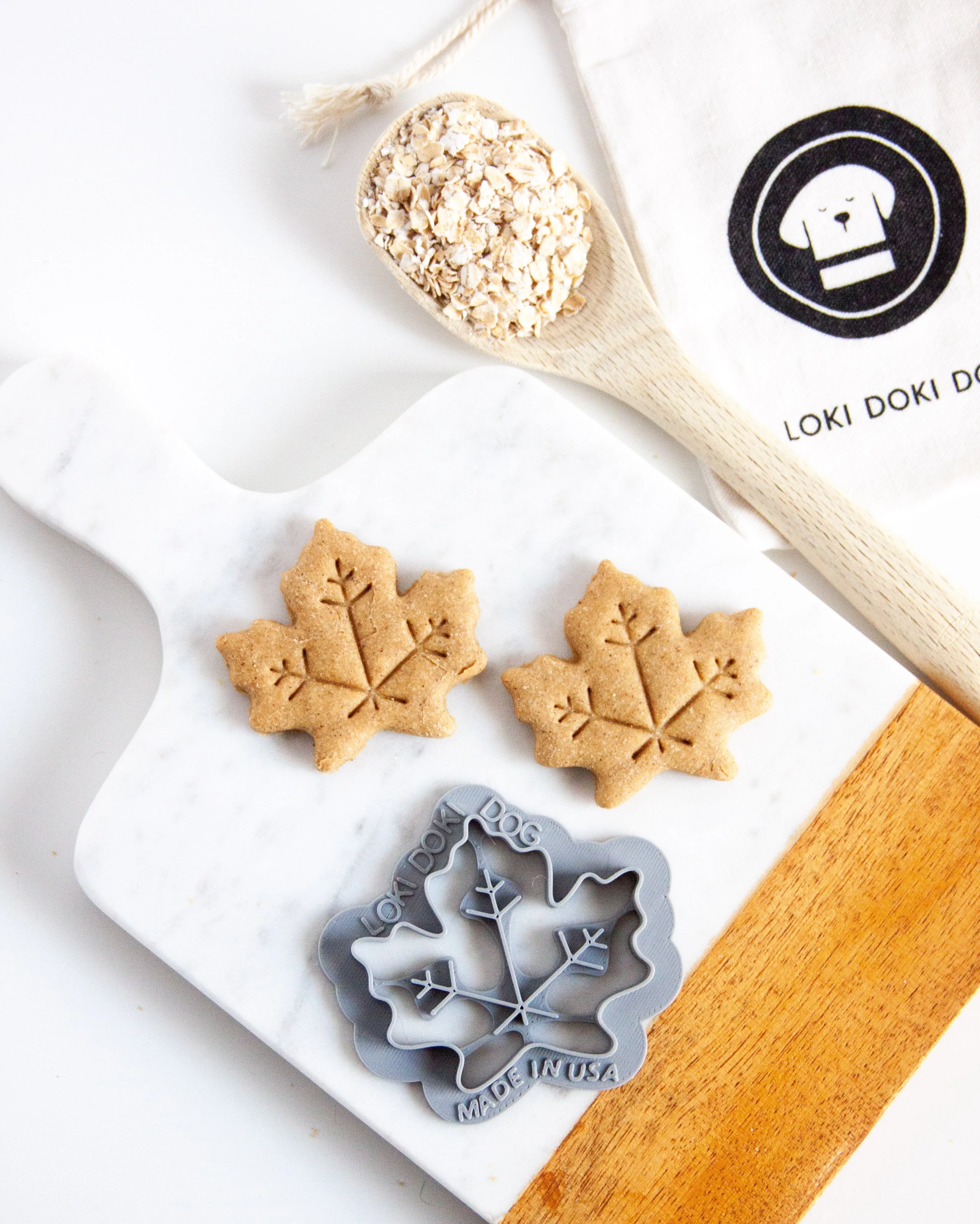 Fall Oak & Maple Leaf Shaped Dog Biscuit Cookie Cutter (Bundle Available)