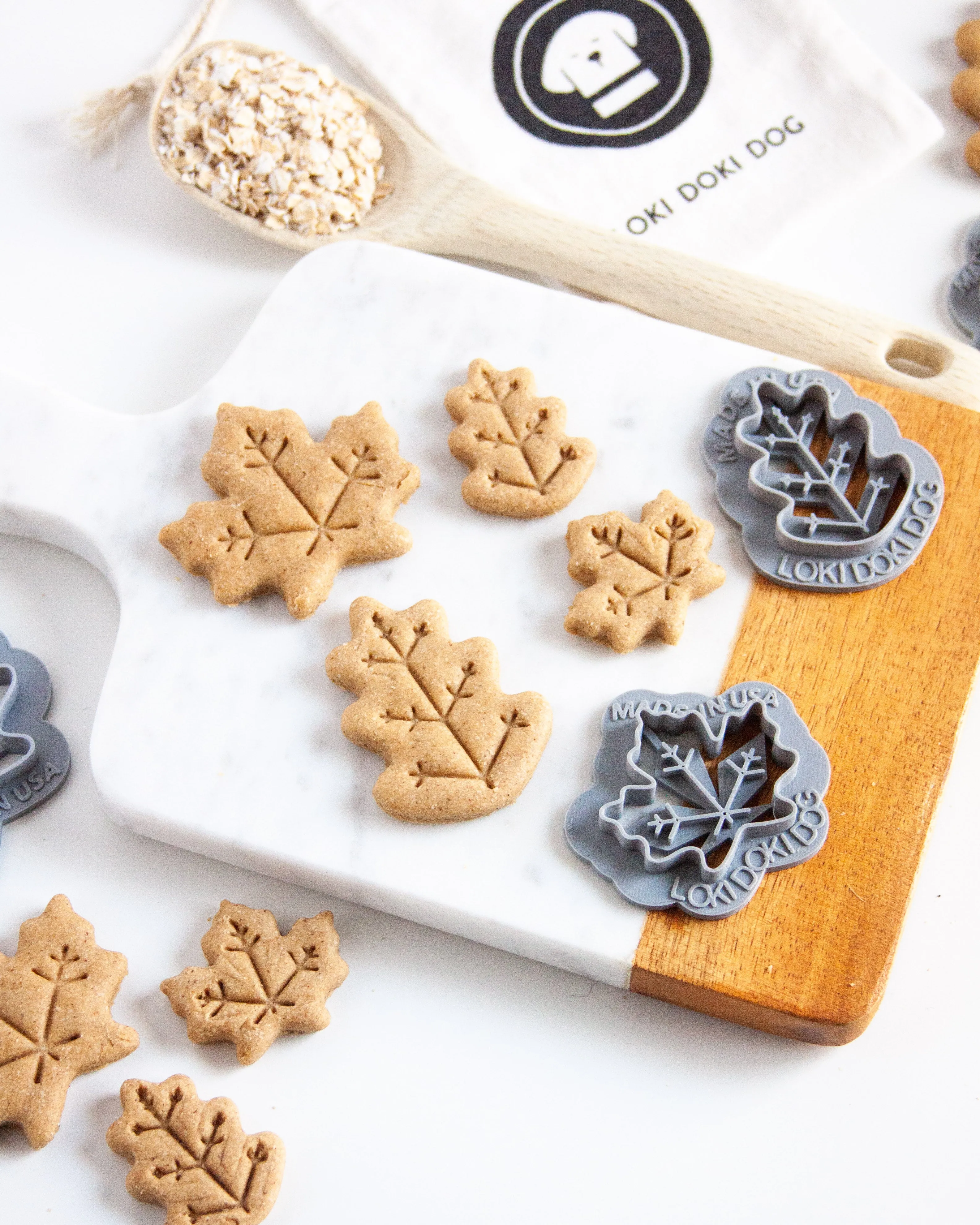 Fall Oak & Maple Leaf Shaped Dog Biscuit Cookie Cutter (Bundle Available)
