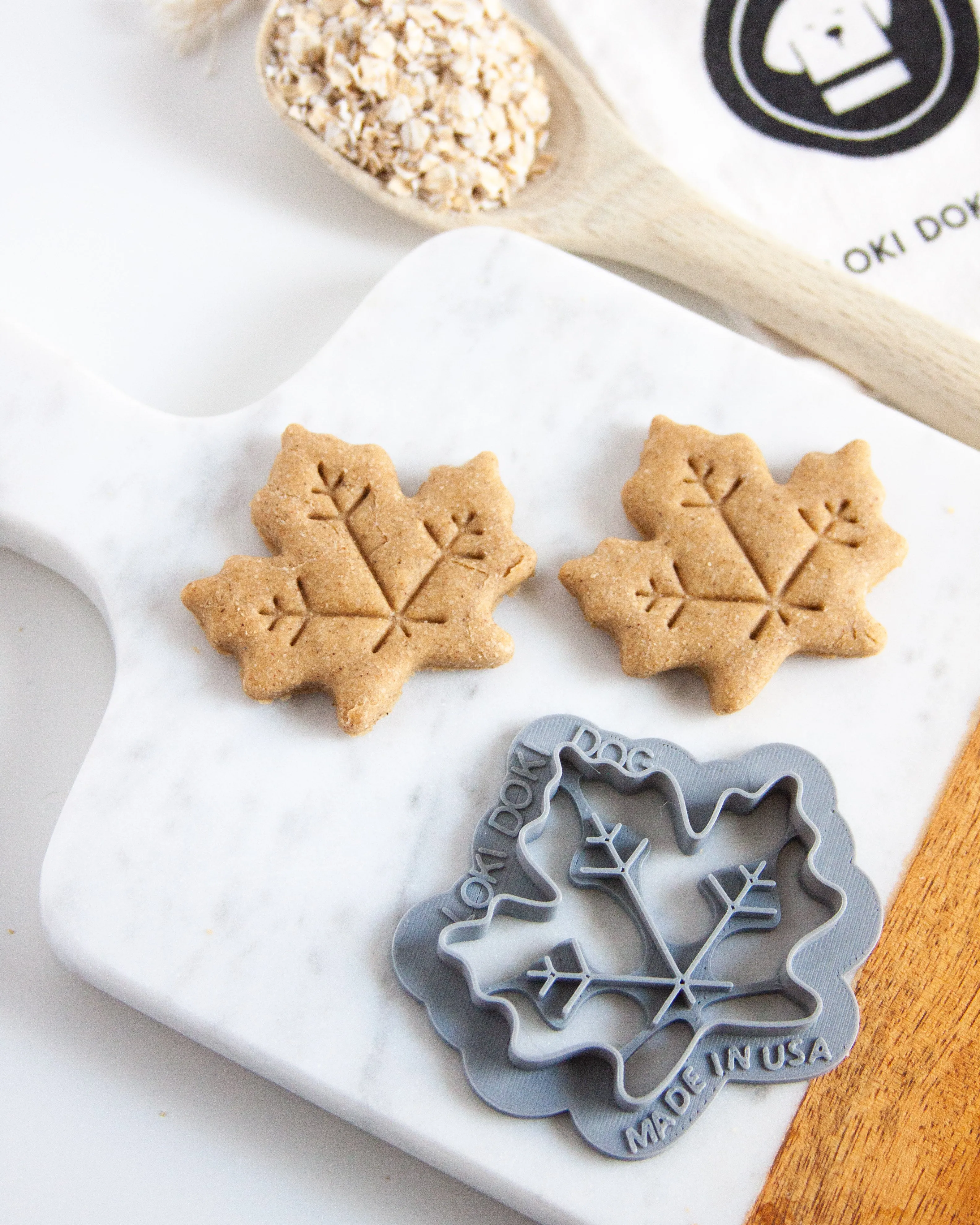 Fall Oak & Maple Leaf Shaped Dog Biscuit Cookie Cutter (Bundle Available)