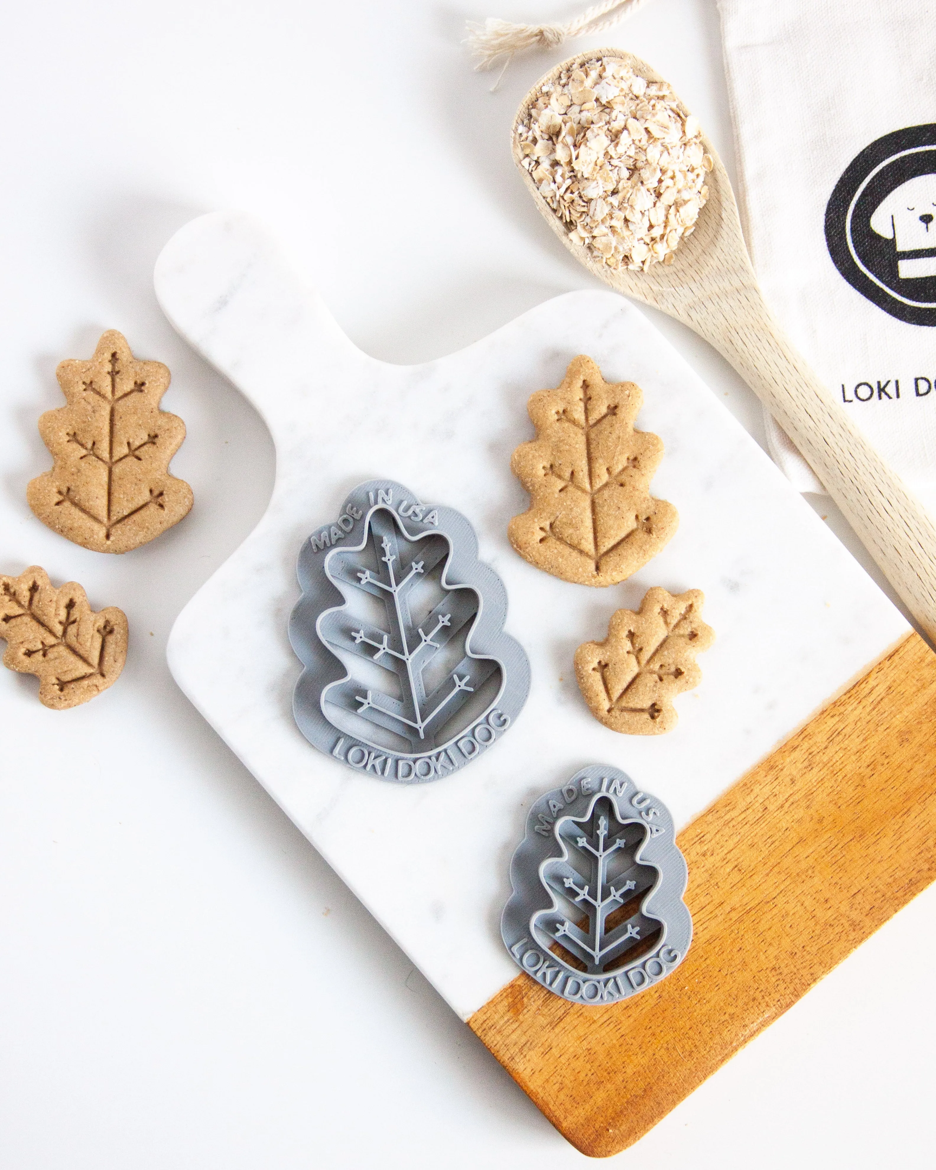 Fall Oak & Maple Leaf Shaped Dog Biscuit Cookie Cutter (Bundle Available)