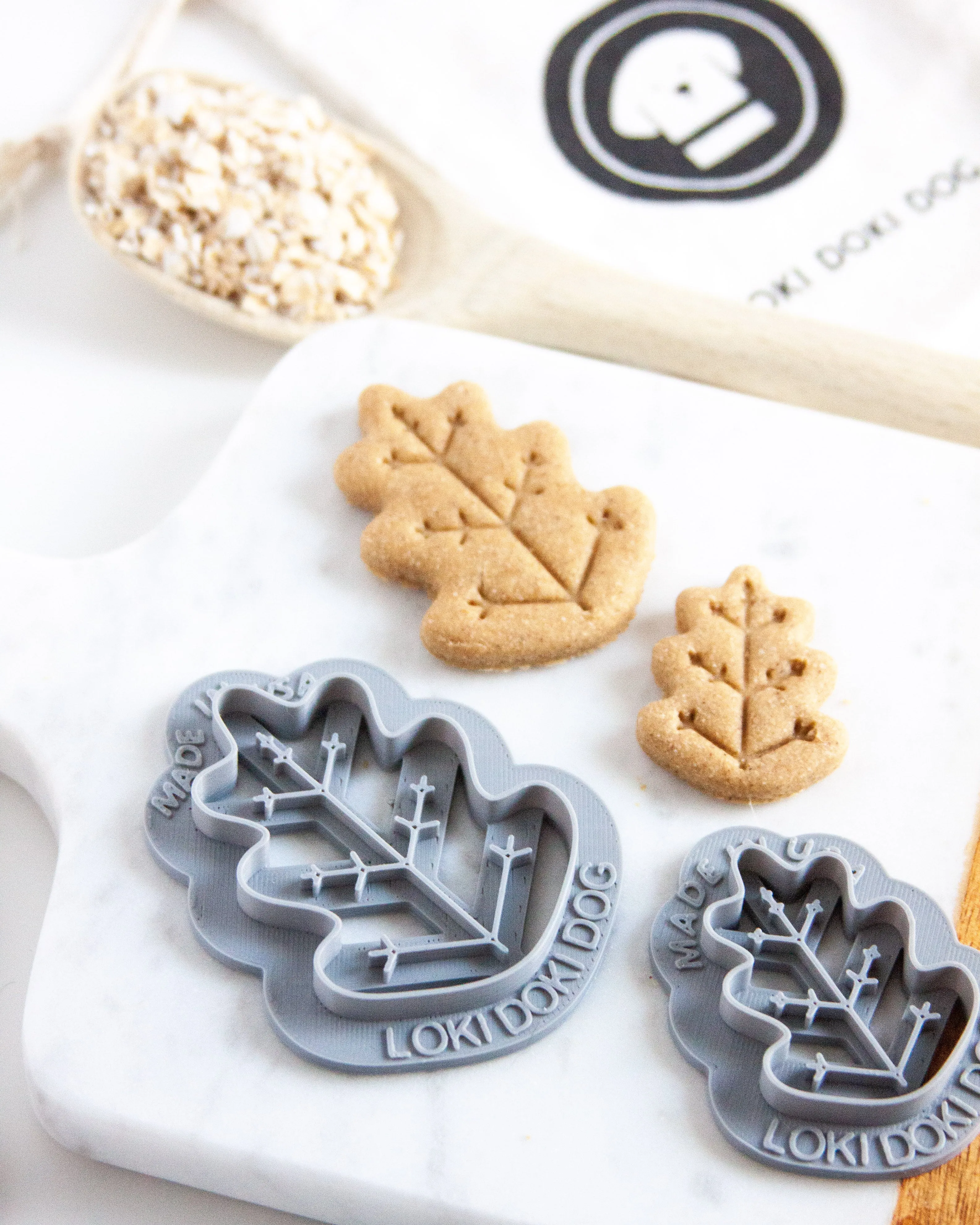 Fall Oak & Maple Leaf Shaped Dog Biscuit Cookie Cutter (Bundle Available)