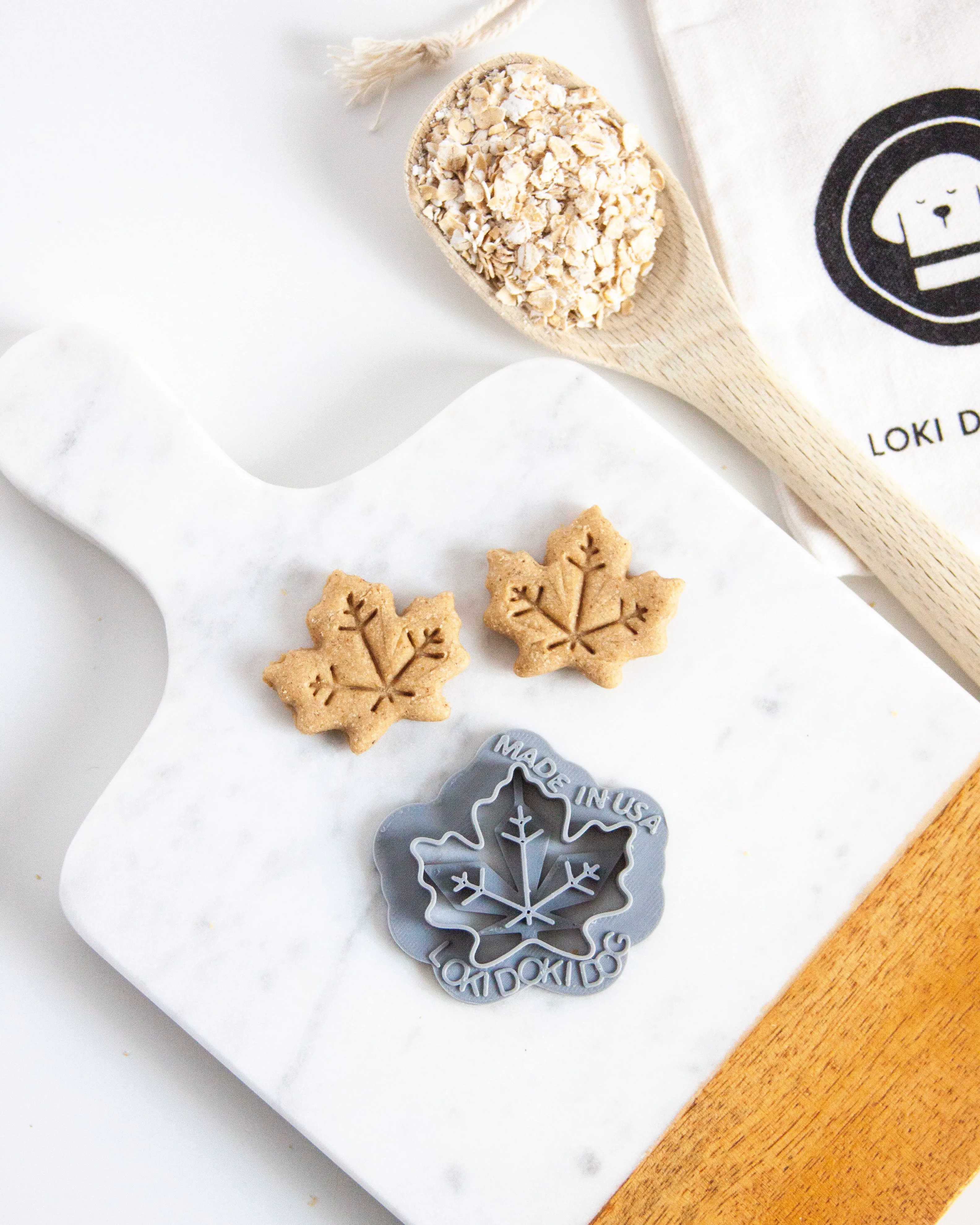 Fall Oak & Maple Leaf Shaped Dog Biscuit Cookie Cutter (Bundle Available)