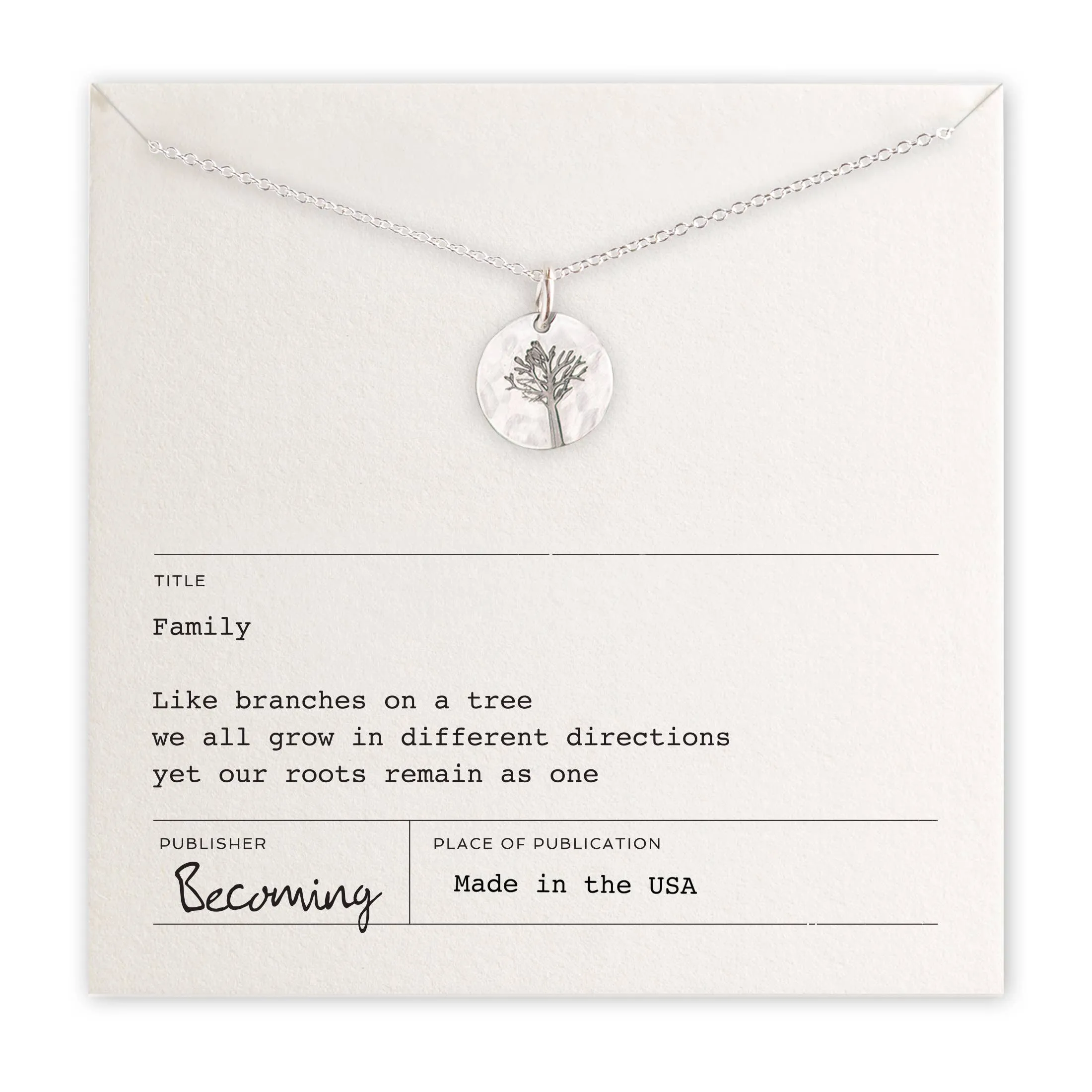 Family Tree Necklace Silver
