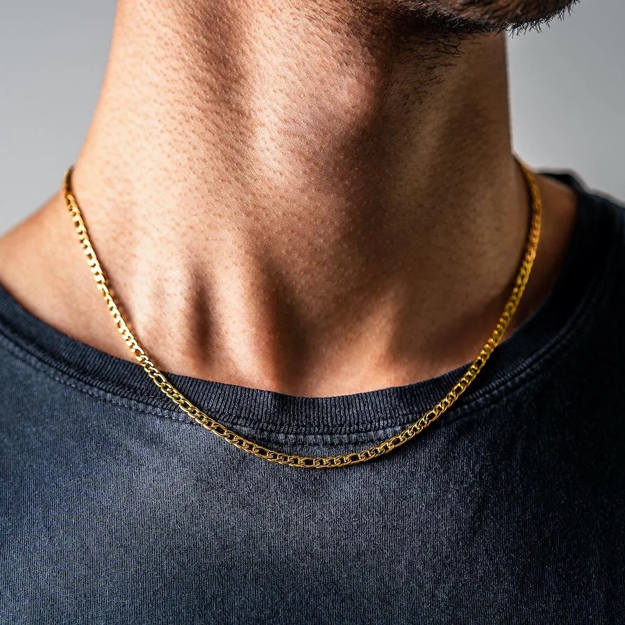 Figaro Chain Necklace 24KT Gold