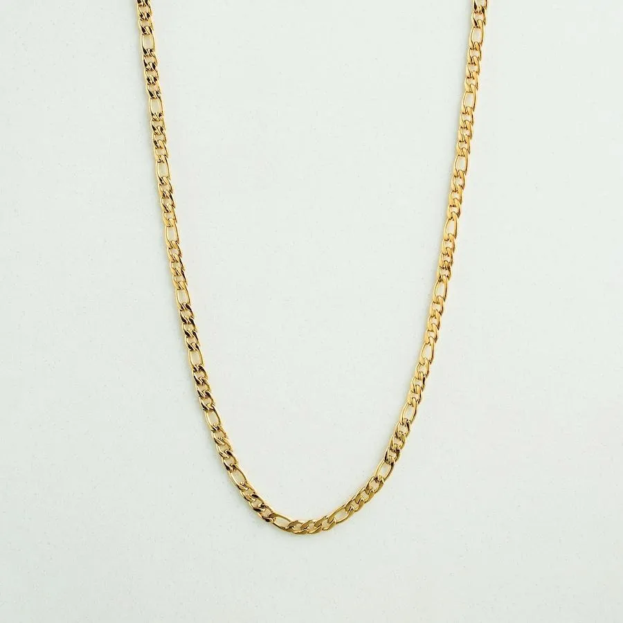 Figaro Chain Necklace 24KT Gold