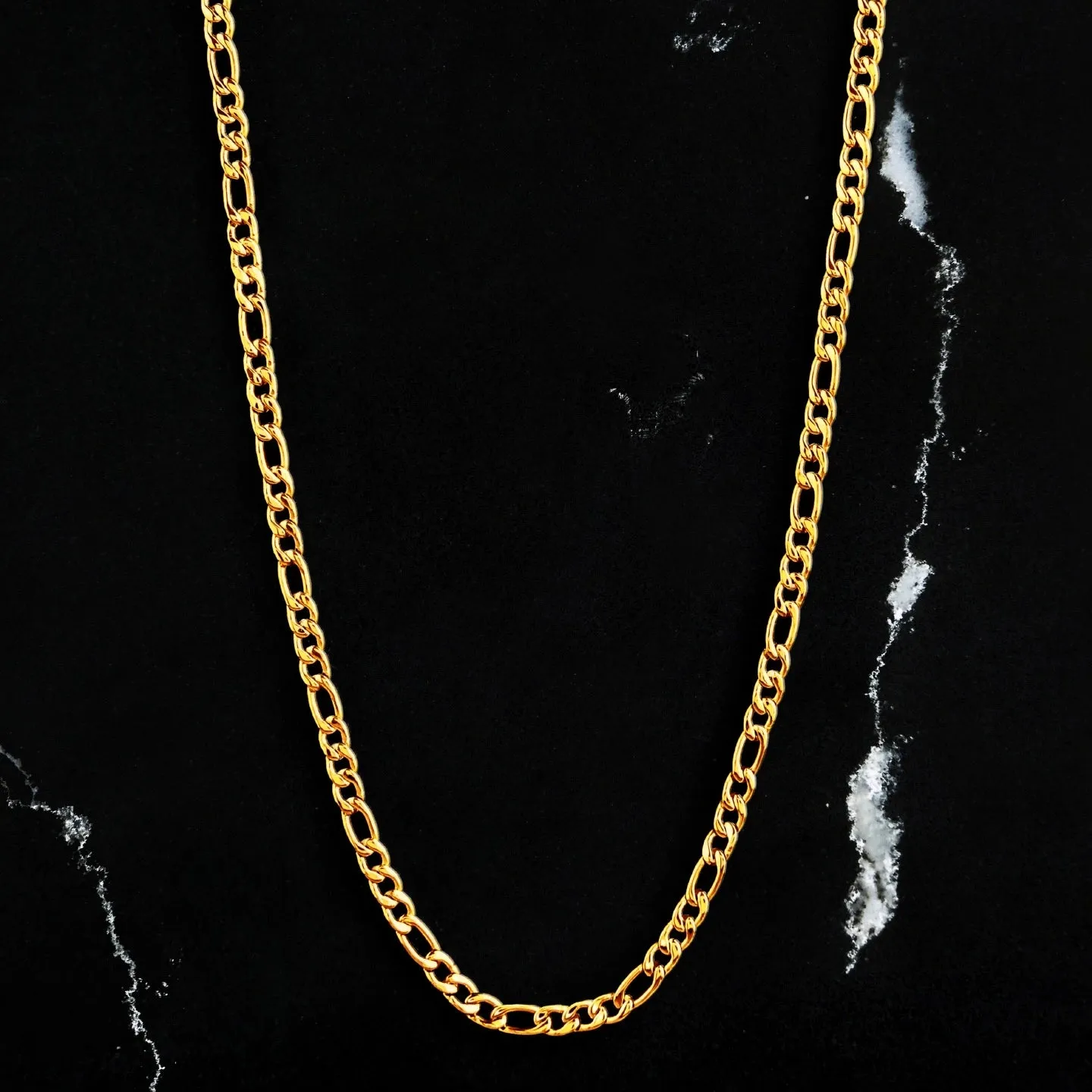 Figaro Chain Necklace 24KT Gold