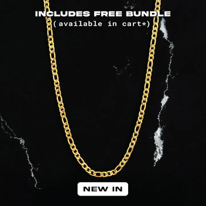 Figaro Chain Necklace 24KT Gold