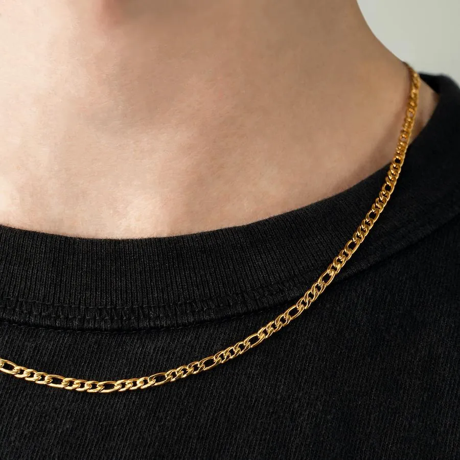 Figaro Chain Necklace 24KT Gold