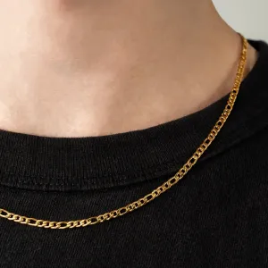 Figaro Chain Necklace 24KT Gold