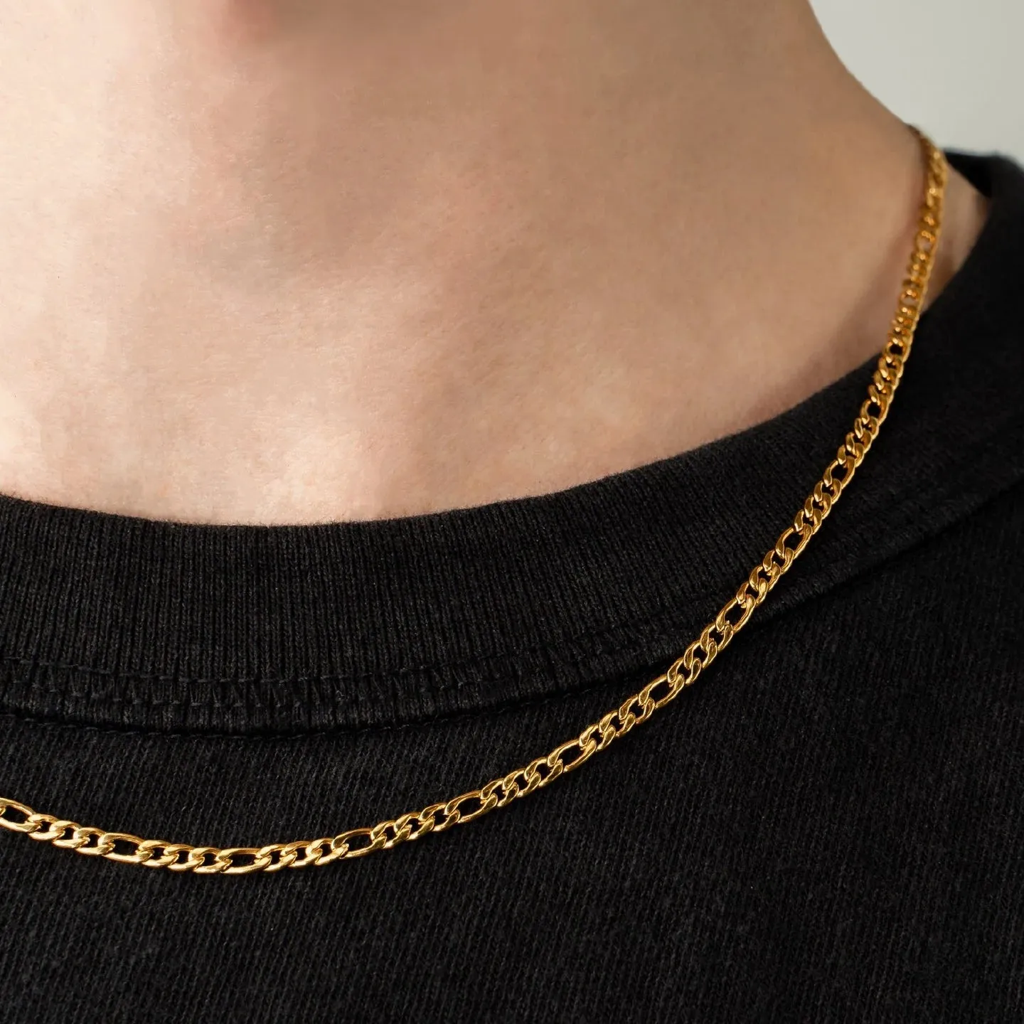 Figaro Chain Necklace 24KT Gold