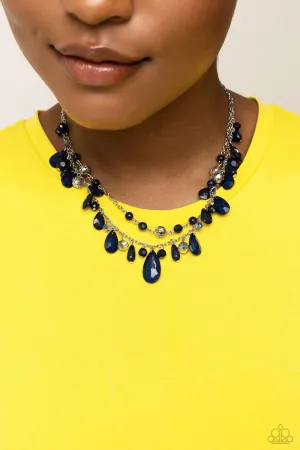 Flirty Flood - Blue Necklace  - Paparazzi Accessories