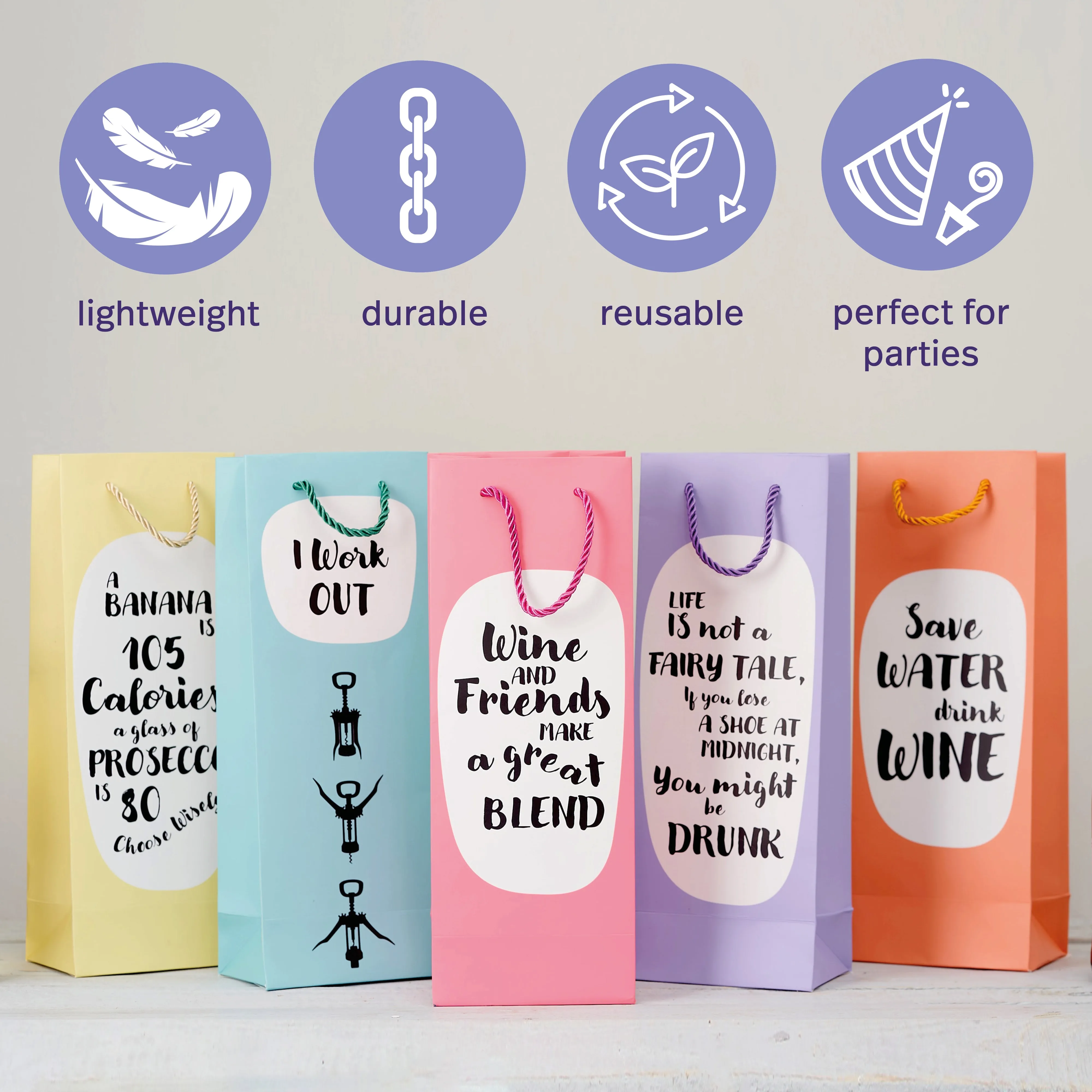 Funny Wine Bottle Gift Bags