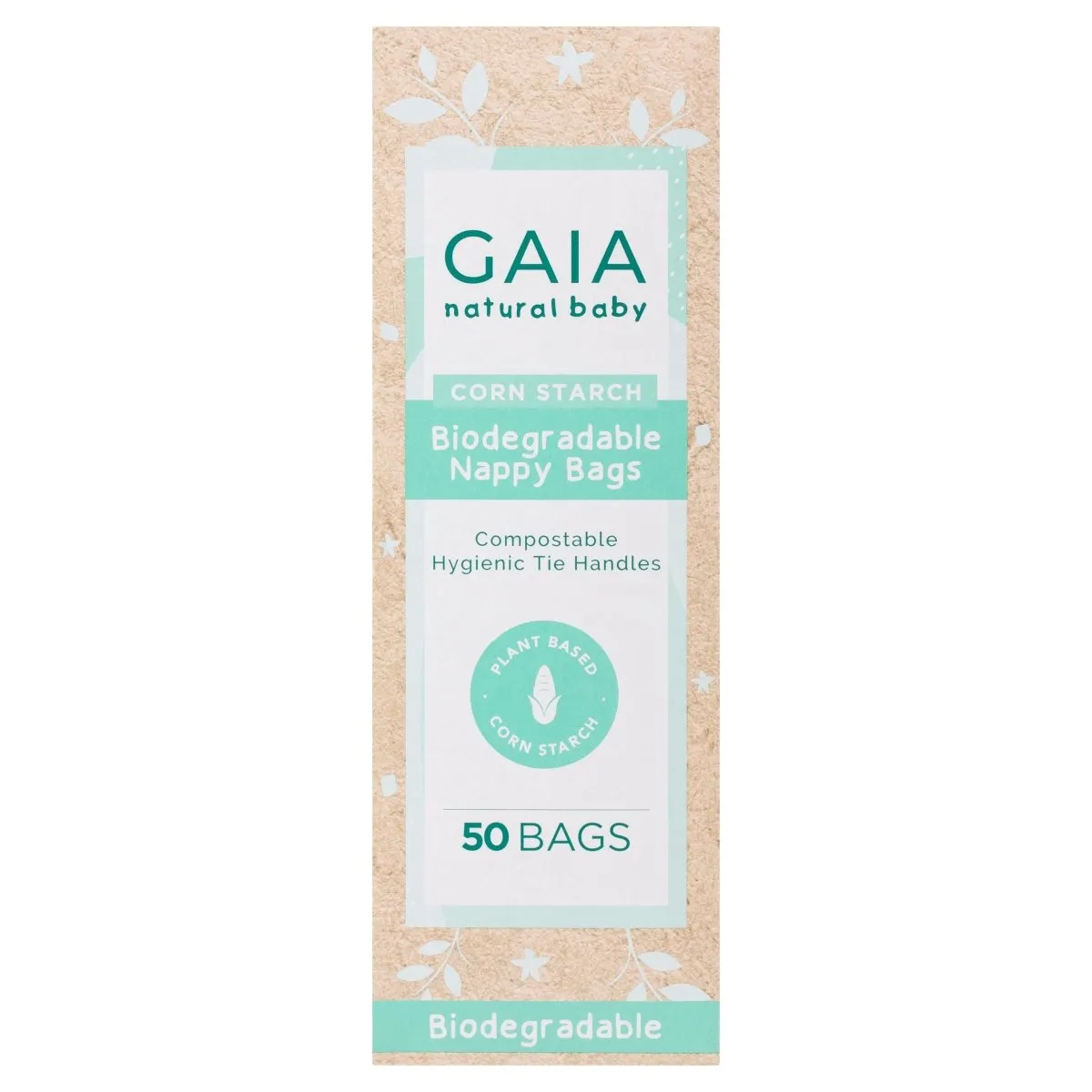 Gaia Natural Baby Biodegradable Nappy Bags 50pack