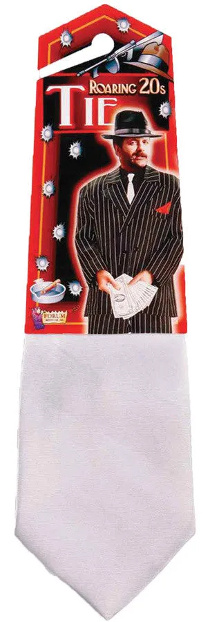 Gangster Tie White  Costume Accessories