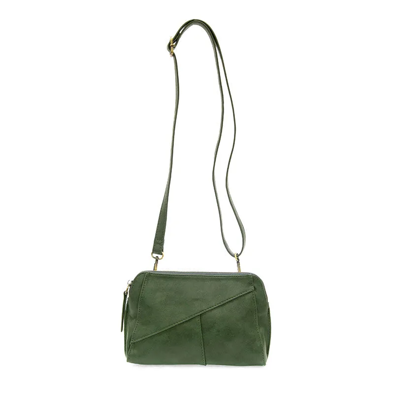 Gigi Crossbody with Woven Wristlet Strap in Dark Pine