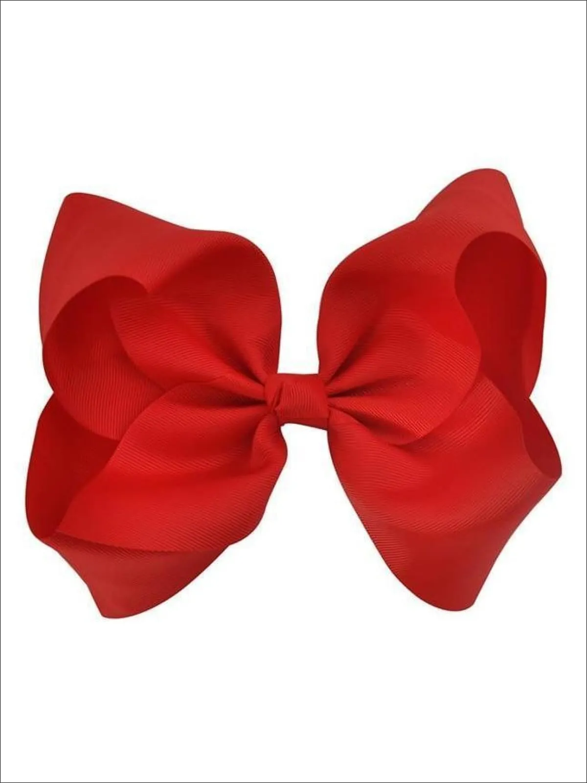 Girls Red 8 Inch Large Ribbon Hair Bow With Alligator Clip