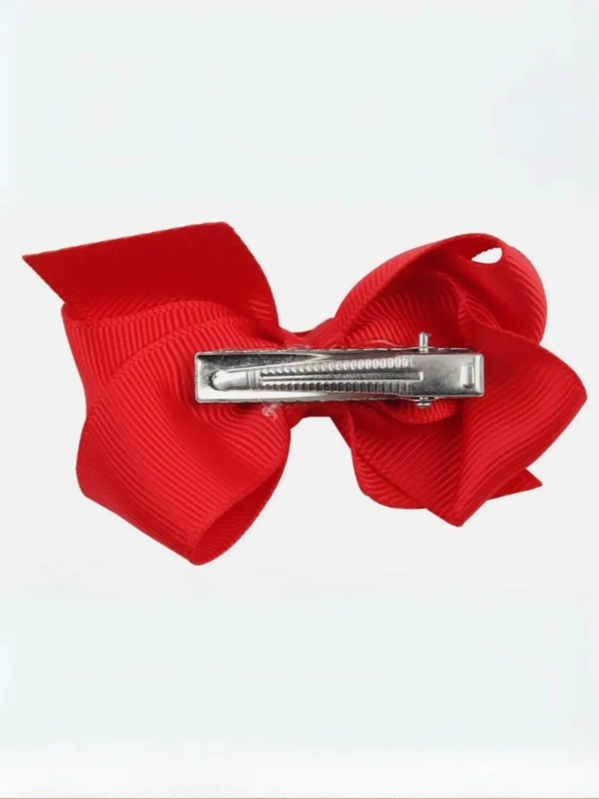 Girls Red 8 Inch Large Ribbon Hair Bow With Alligator Clip