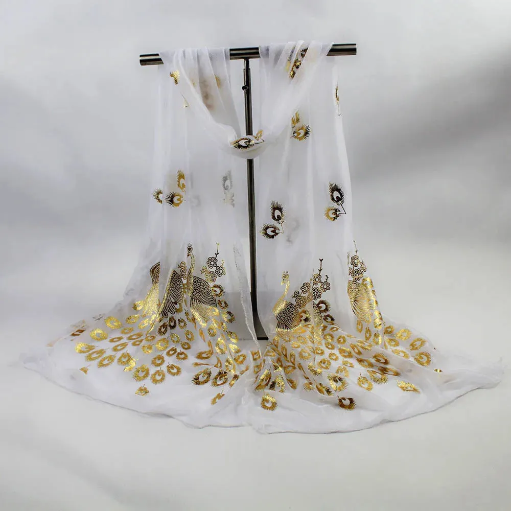 Glitter Shimmer Gold Chiffon Scarf Shawls Muslim Hijab Headscarf Women Long Head Wraps For Summer Beach Scarves Ladies 170*60cm