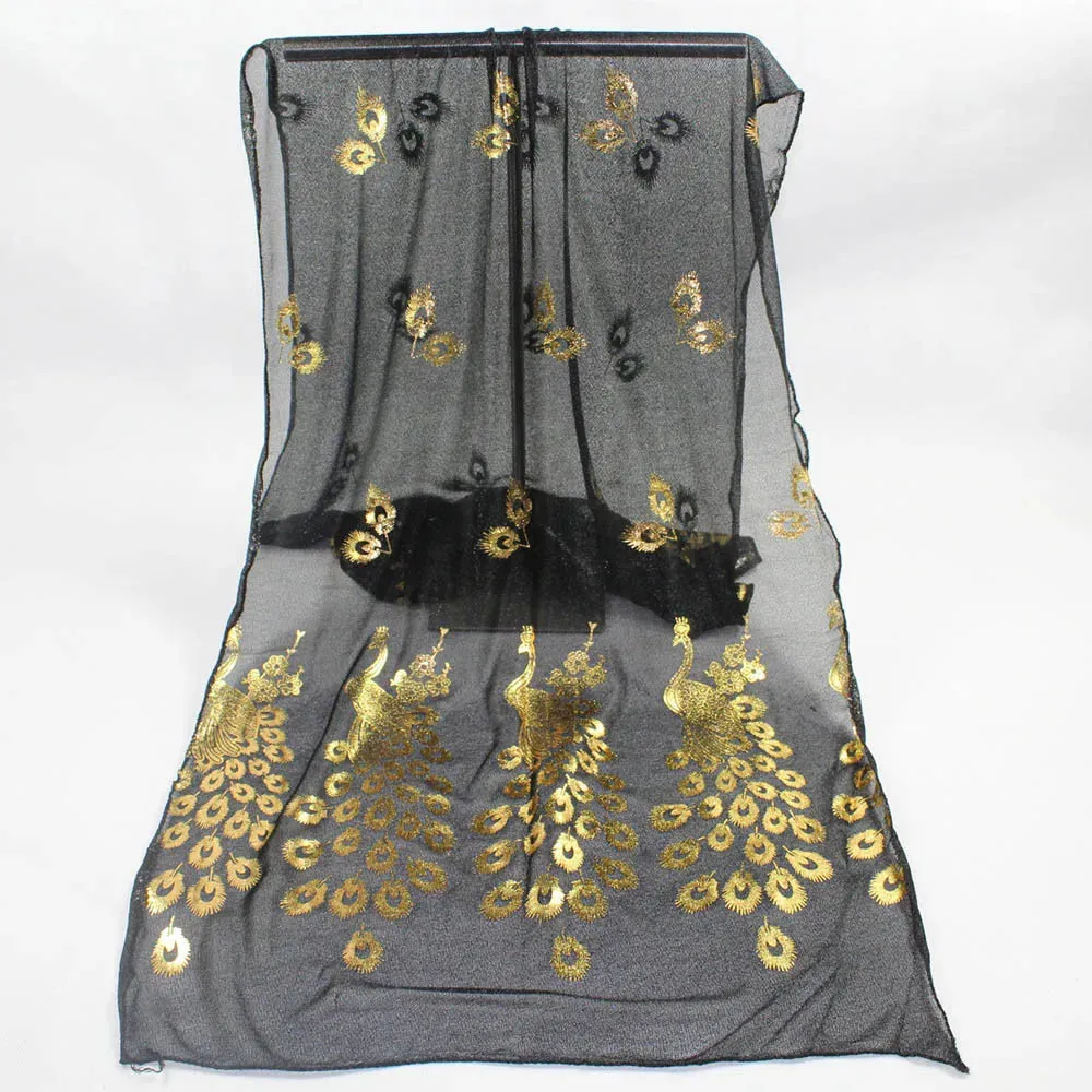 Glitter Shimmer Gold Chiffon Scarf Shawls Muslim Hijab Headscarf Women Long Head Wraps For Summer Beach Scarves Ladies 170*60cm