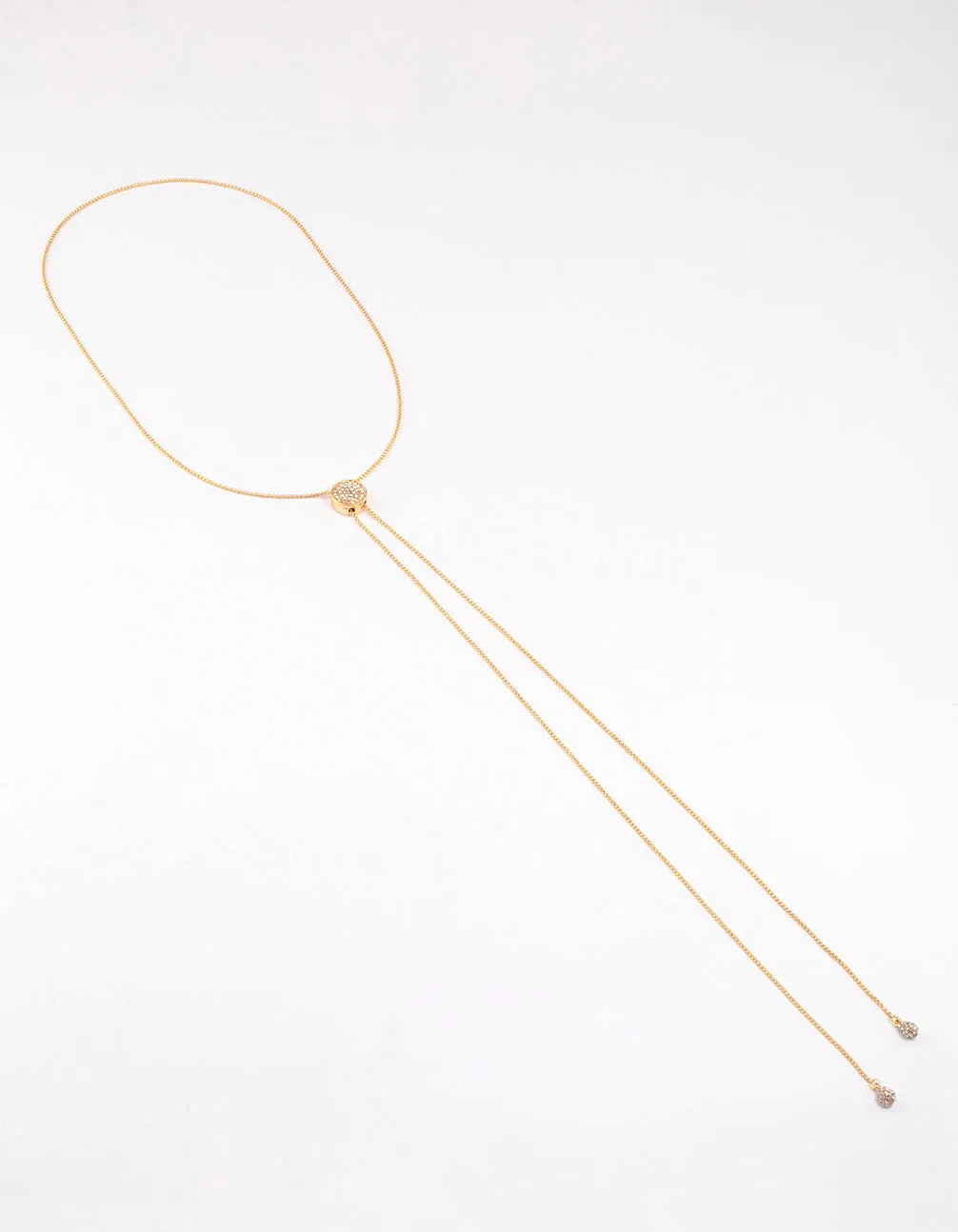 Gold Diamante Adjustable Chain Necklace