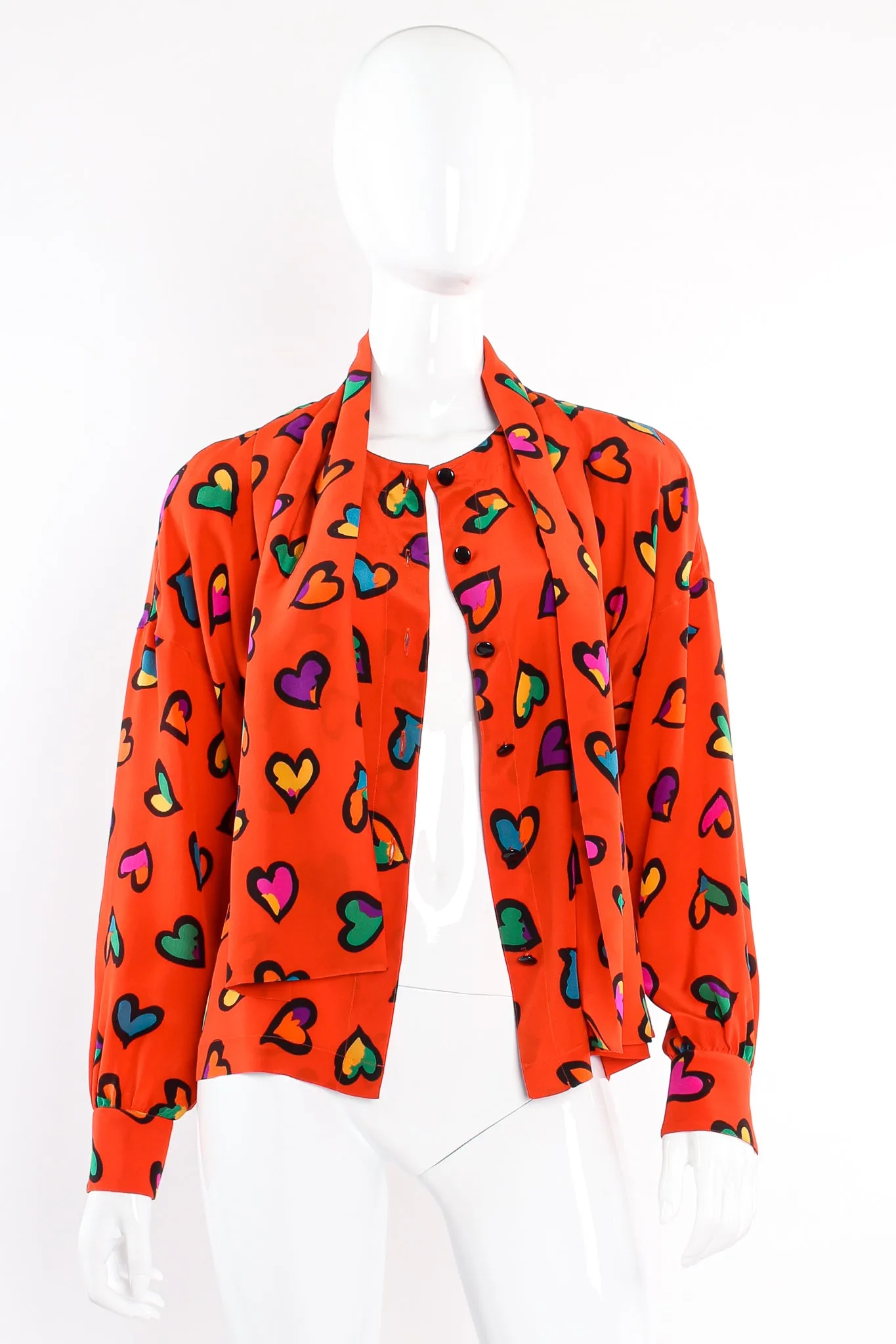 Graffiti Heart Print Blouse