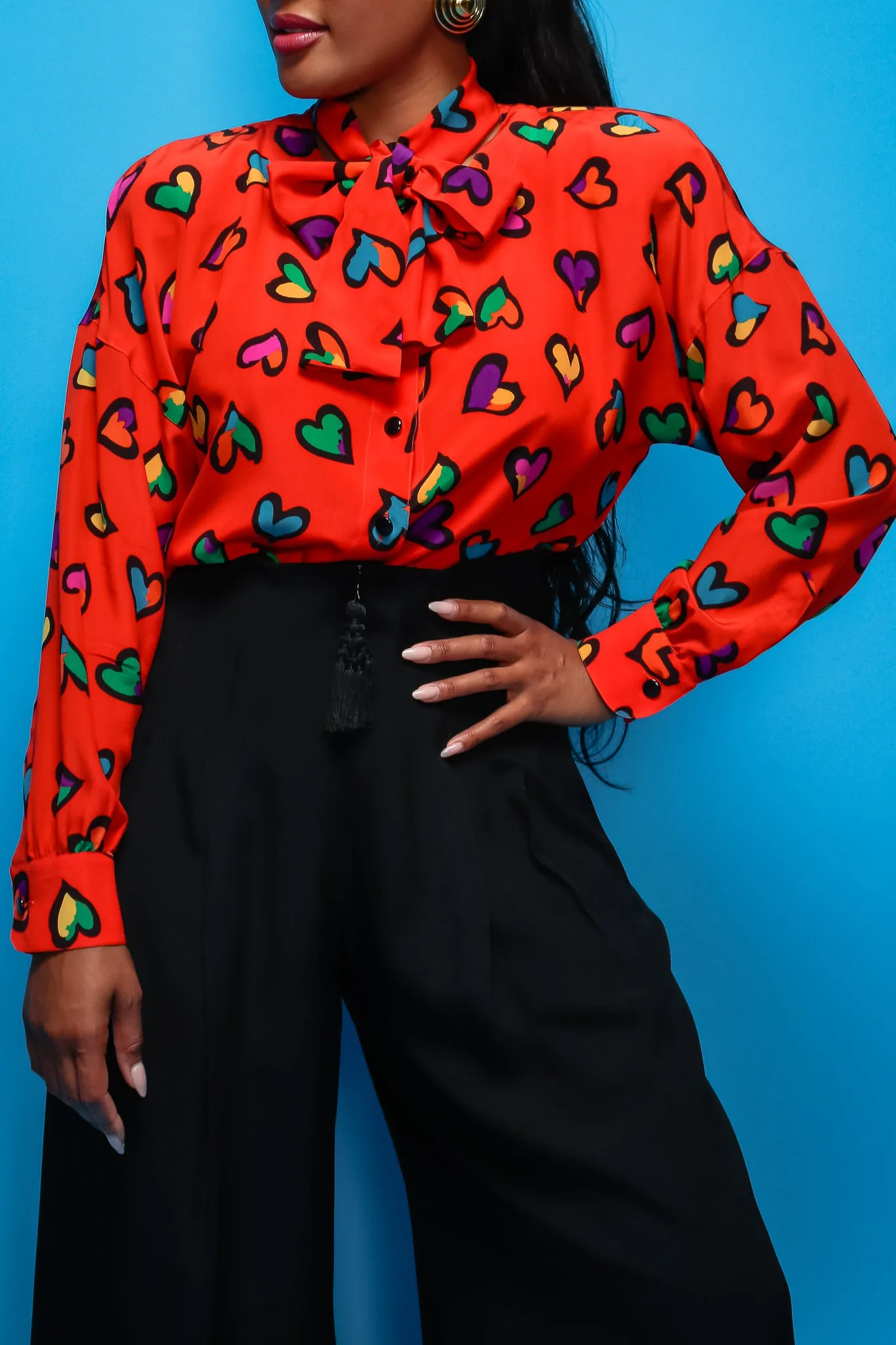 Graffiti Heart Print Blouse
