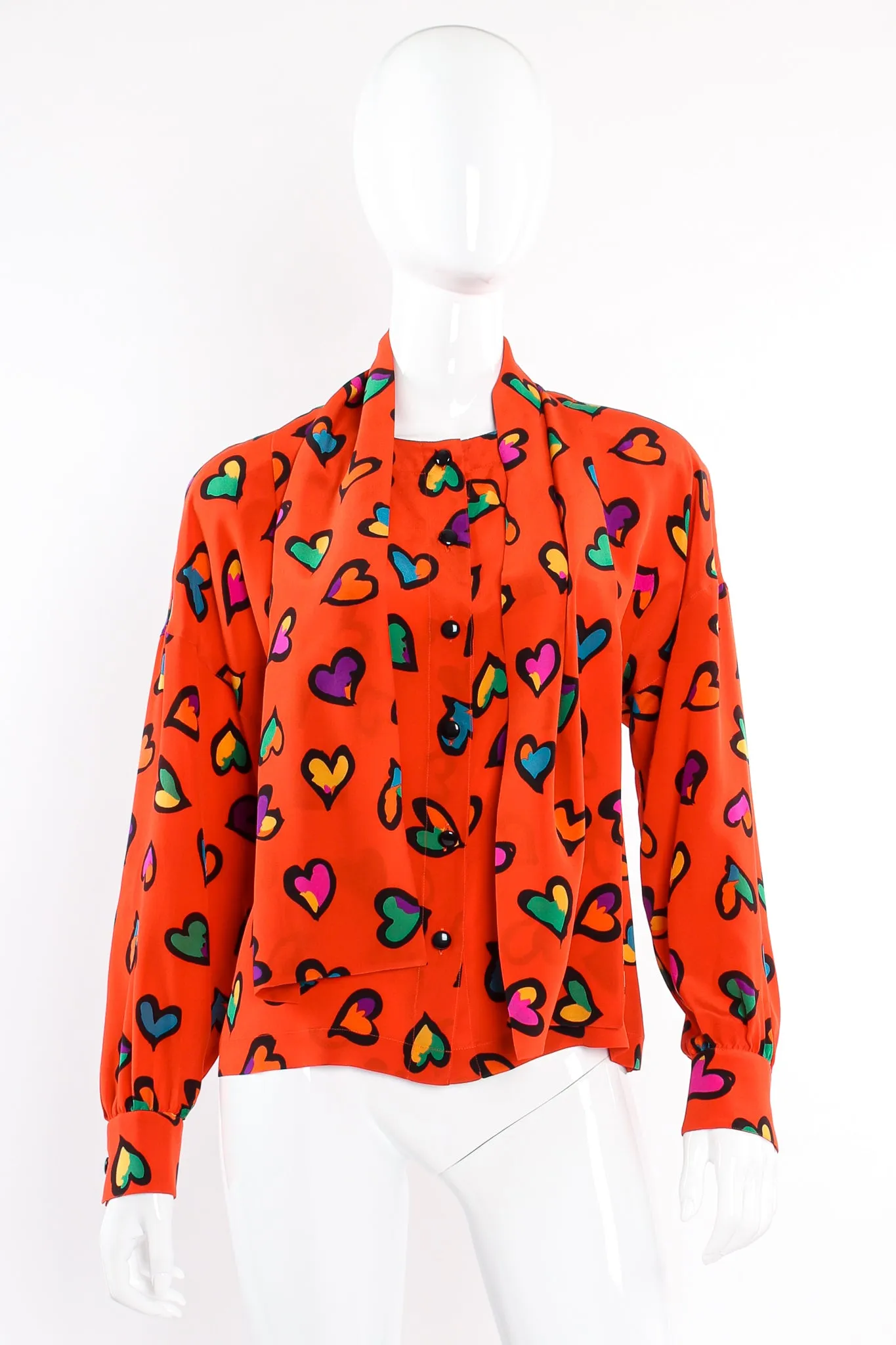 Graffiti Heart Print Blouse