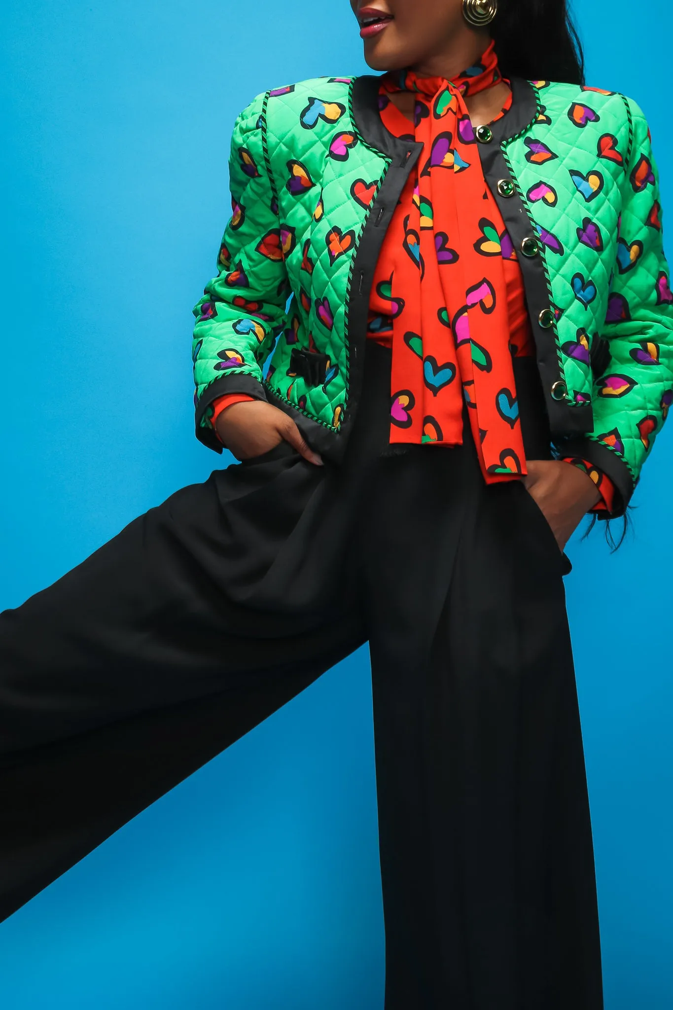 Graffiti Heart Print Blouse